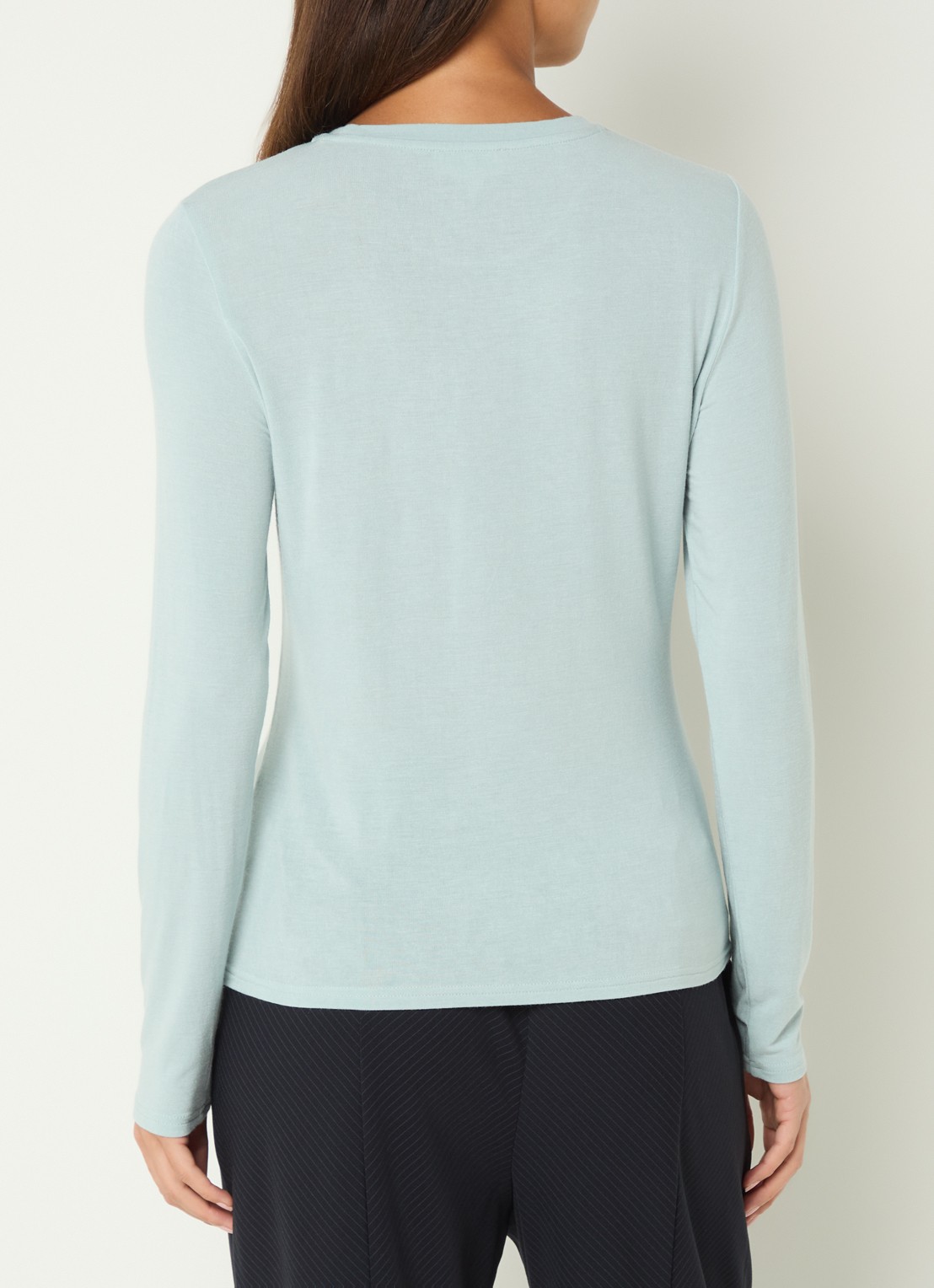 Claudia Sträter Longsleeve van jersey met ronde hals - achterkant 2 lichtblauw