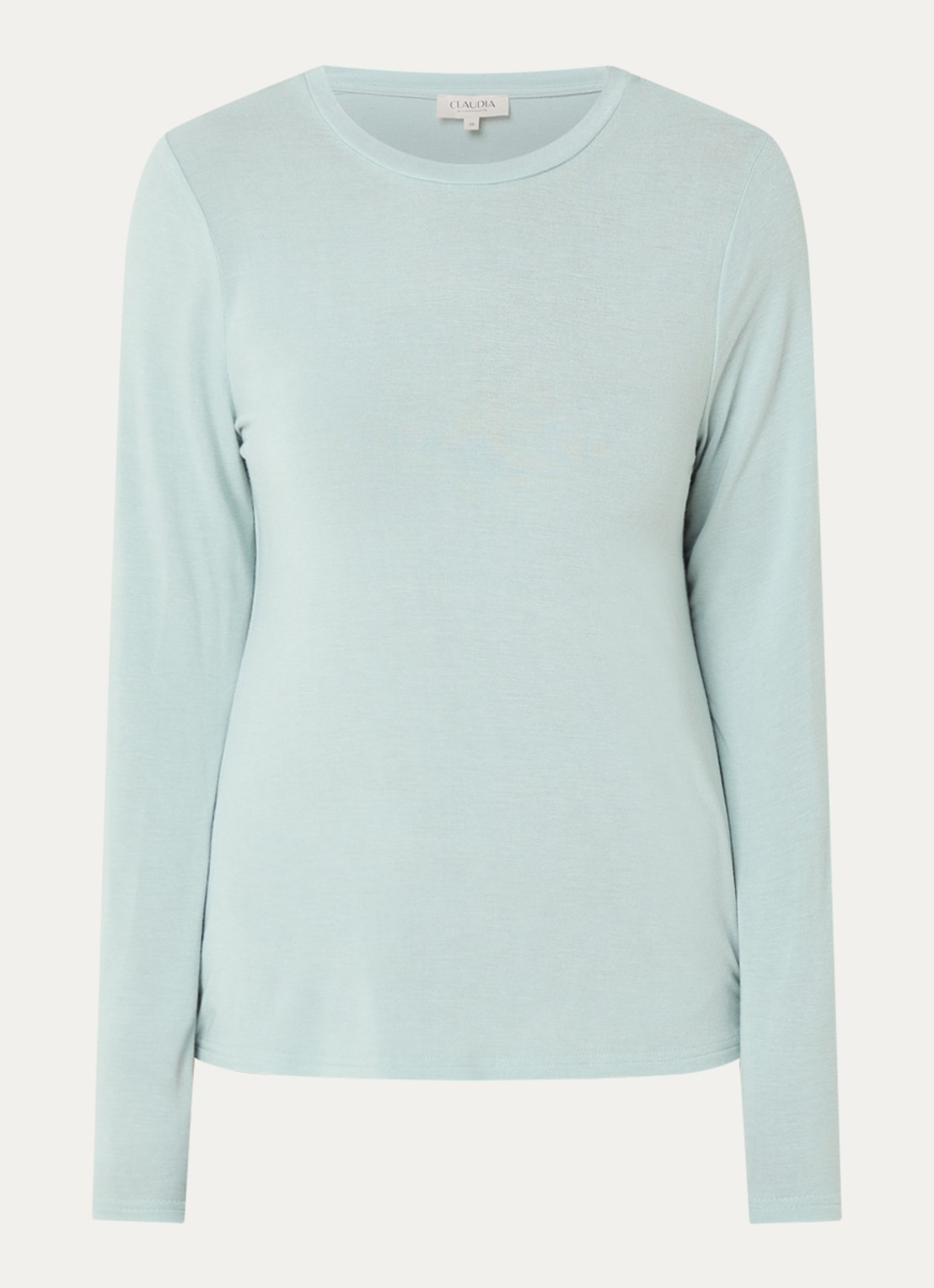 Claudia Sträter Longsleeve van jersey met ronde hals - voorkant 3 lichtblauw