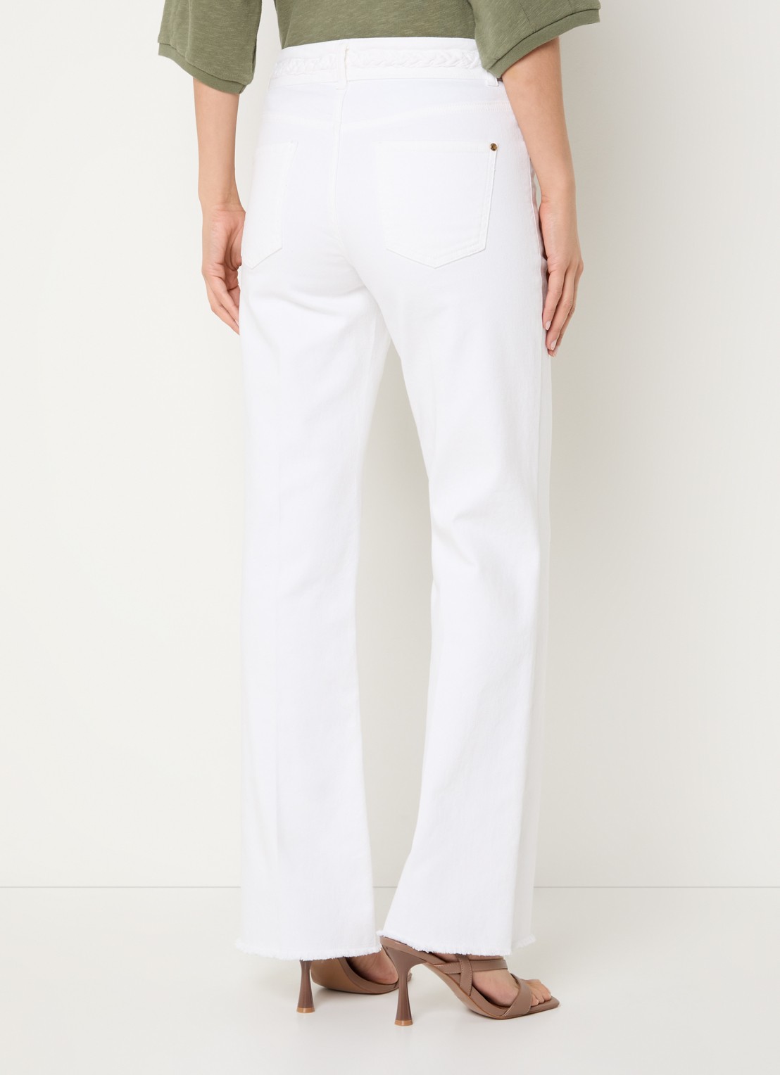Claudia Sträter Low waist straight leg jeans met gekleurde wassing - achterkant 3 wit