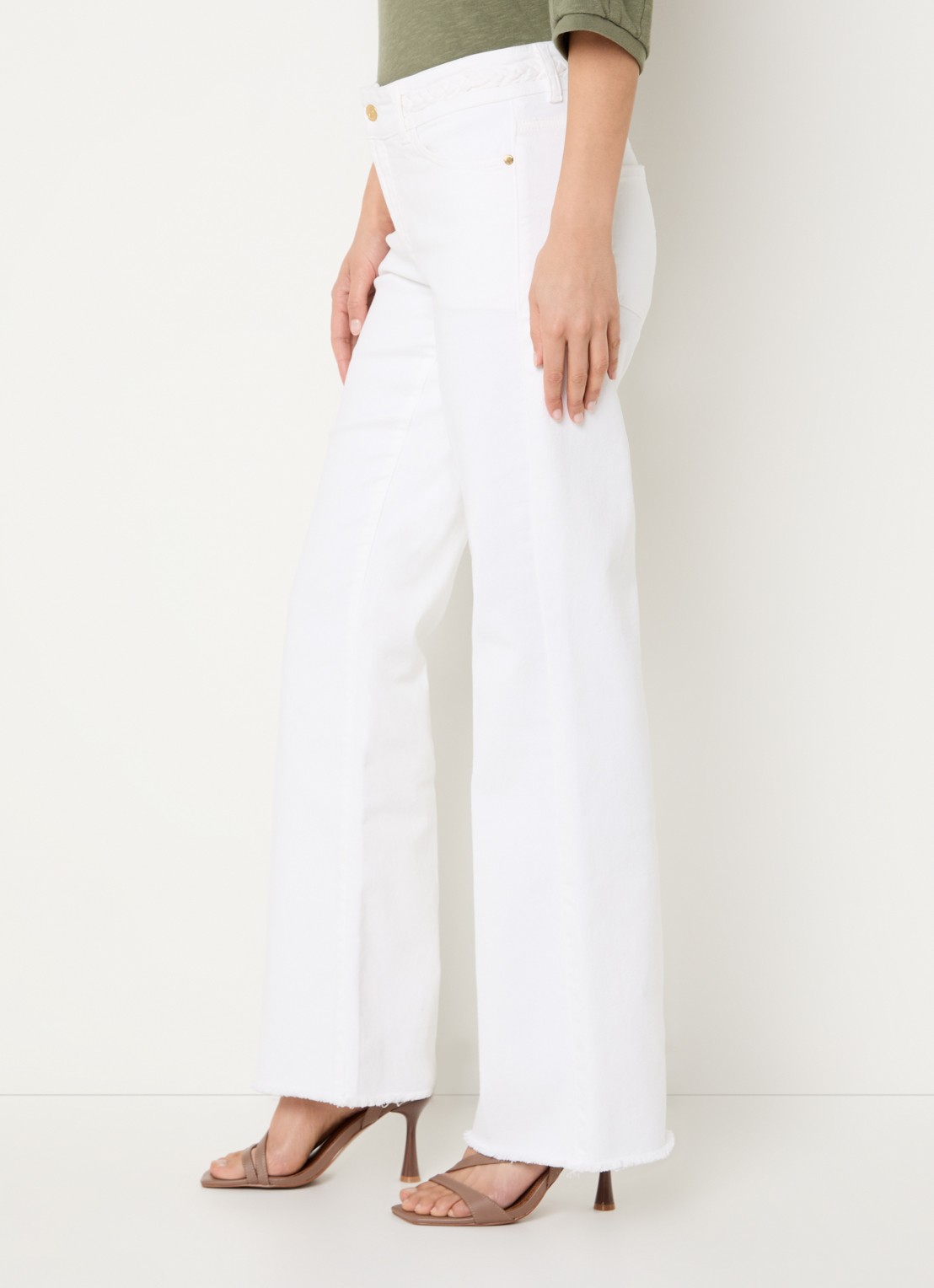 Claudia Sträter Low waist straight leg jeans met gekleurde wassing - detail 2 wit