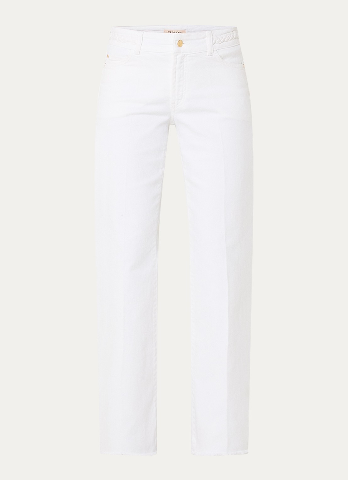 Claudia Sträter Low waist straight leg jeans met gekleurde wassing - voorkant 4 wit