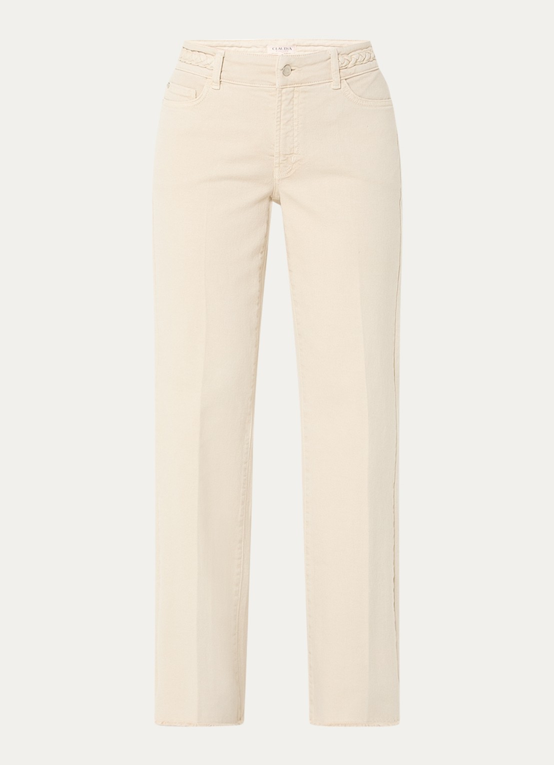 Claudia Sträter Low waist straight leg jeans met gekleurde wassing - voorkant 4 beige