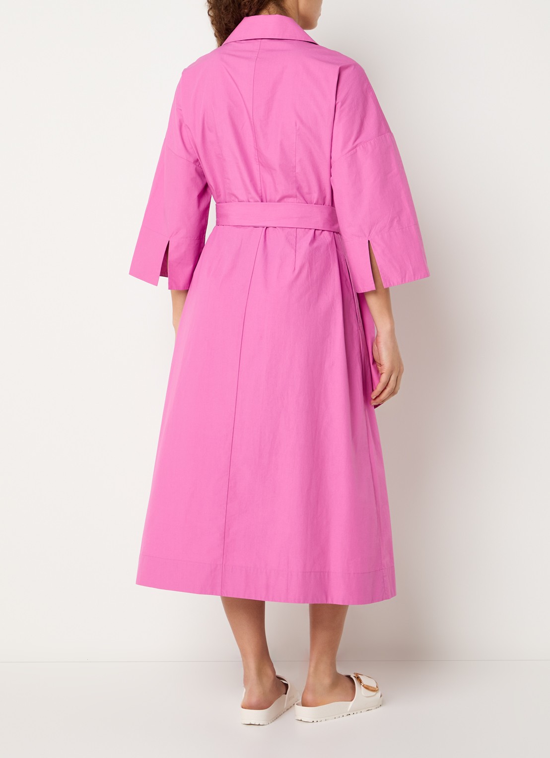 Claudia Sträter Maxi blousejurk met strikceintuur  - achterkant 3 roze