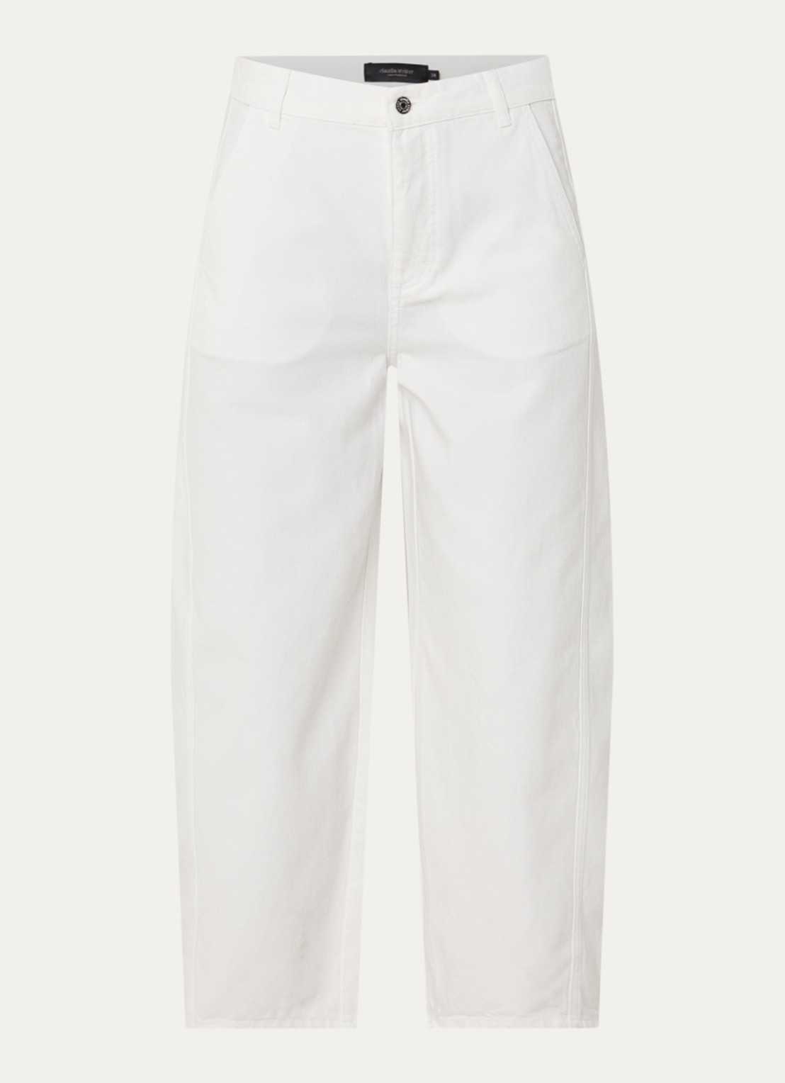 Claudia Sträter Mid waist balloon fit jeans met gekleurde wassing - voorkant 3 gebroken wit