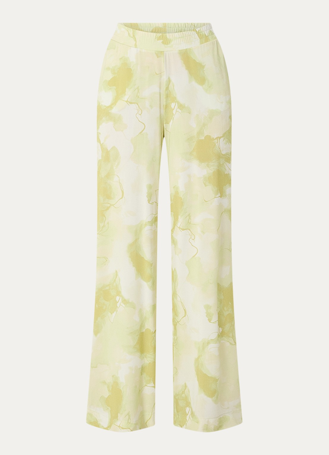 Claudia Sträter Mid waist loose fit broek van jersey met tie-dye dessin - voorkant 3 neongroen