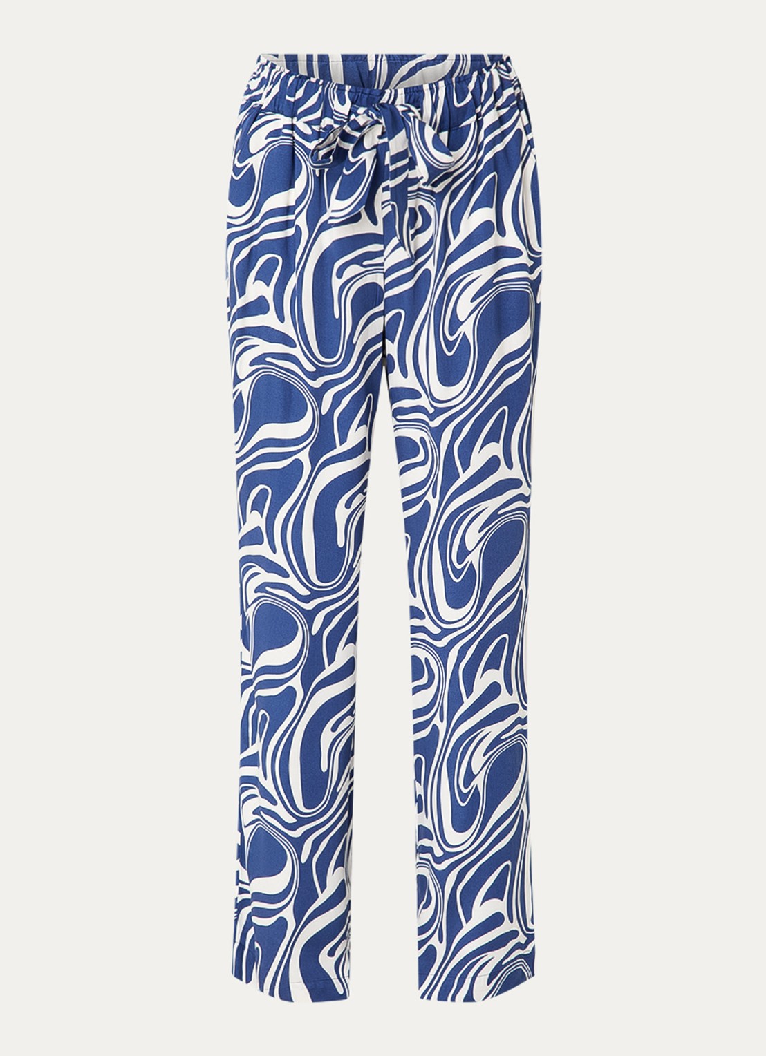 Claudia Sträter Mid waist straight fit broek met steekzakken  - voorkant 3 royalblauw
