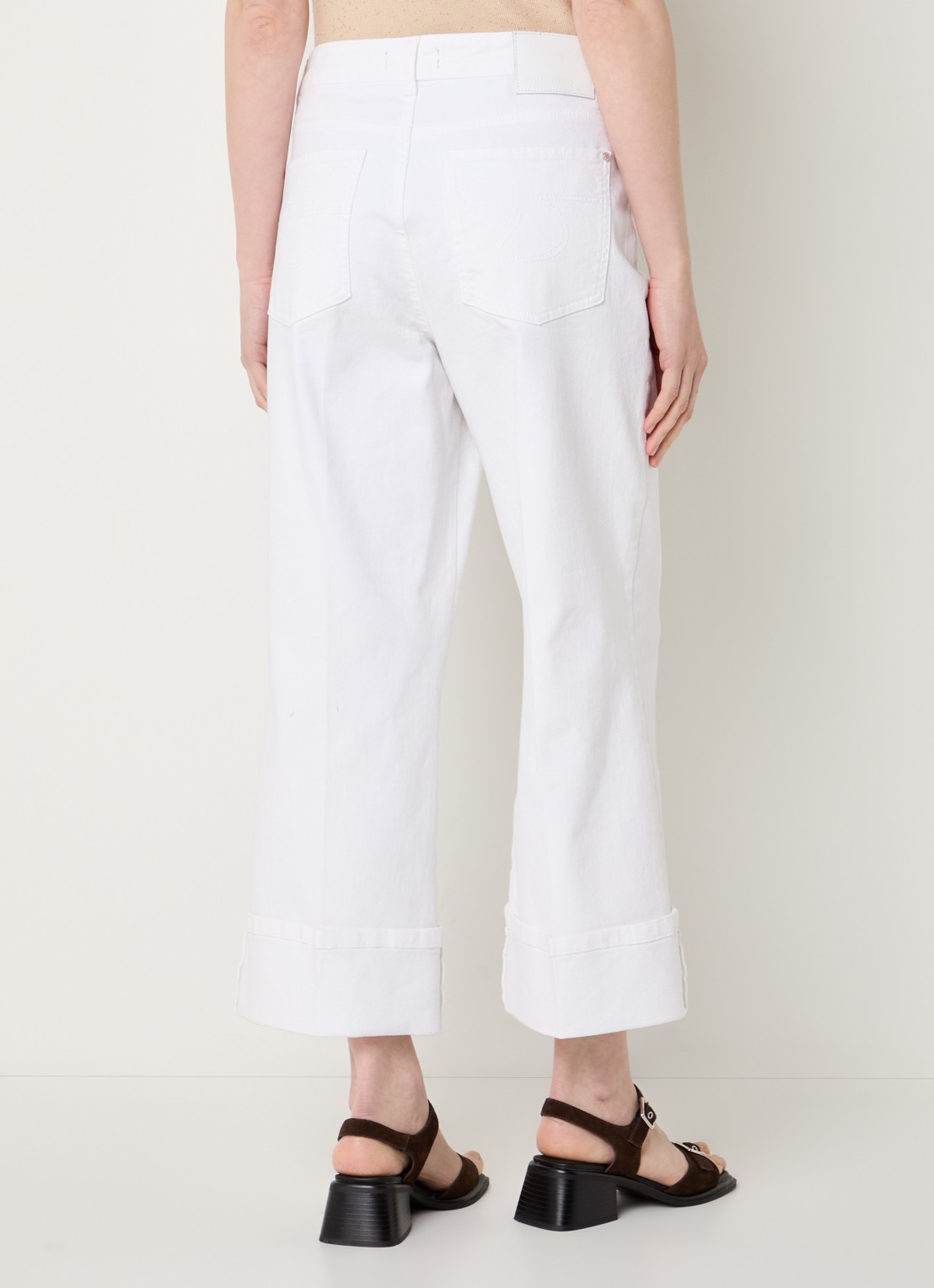 Claudia Sträter Mid waist straight leg cropped jeans met gekleurde wassing - achterkant 5 wit
