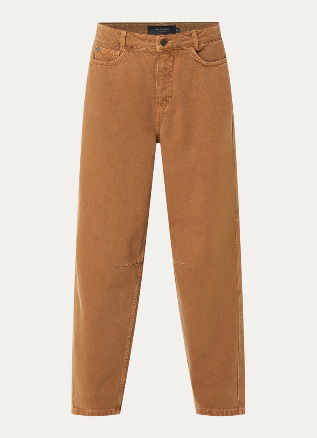 Claudia Sträter Mid waist tapered fit jeans met gekleurde wassing - voorkant 4 cognac