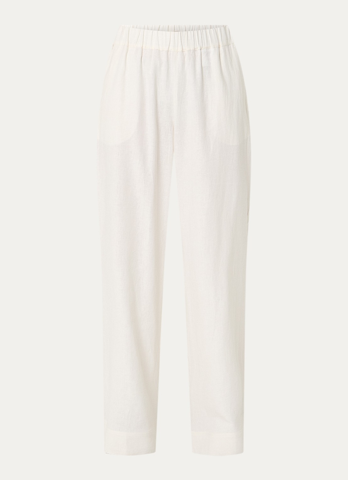 Claudia Sträter Mid waist wide fit broek met steekzakken - voorkant 2 gebroken wit