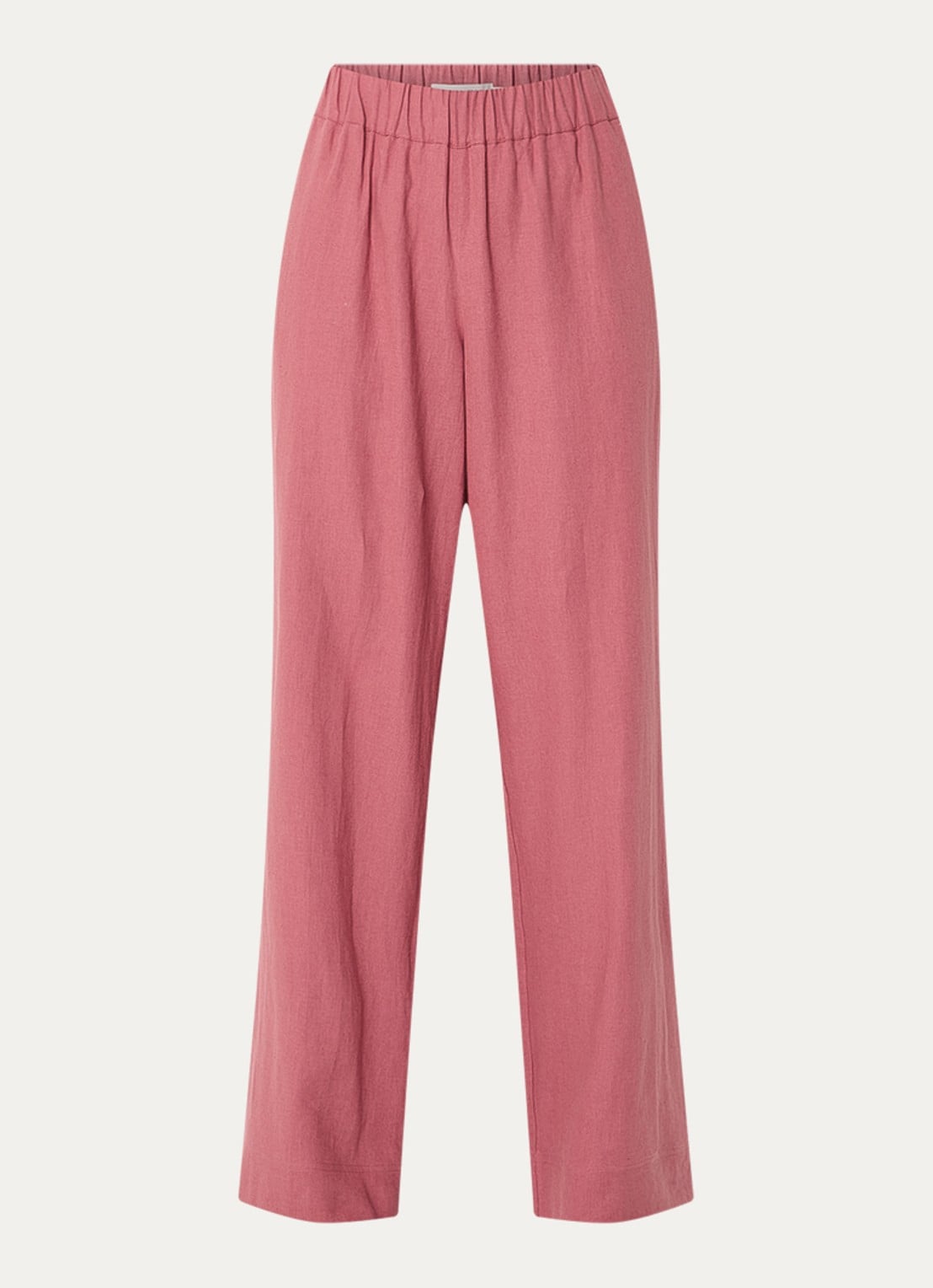 Claudia Sträter Mid waist wide fit broek met steekzakken - voorkant oudroze