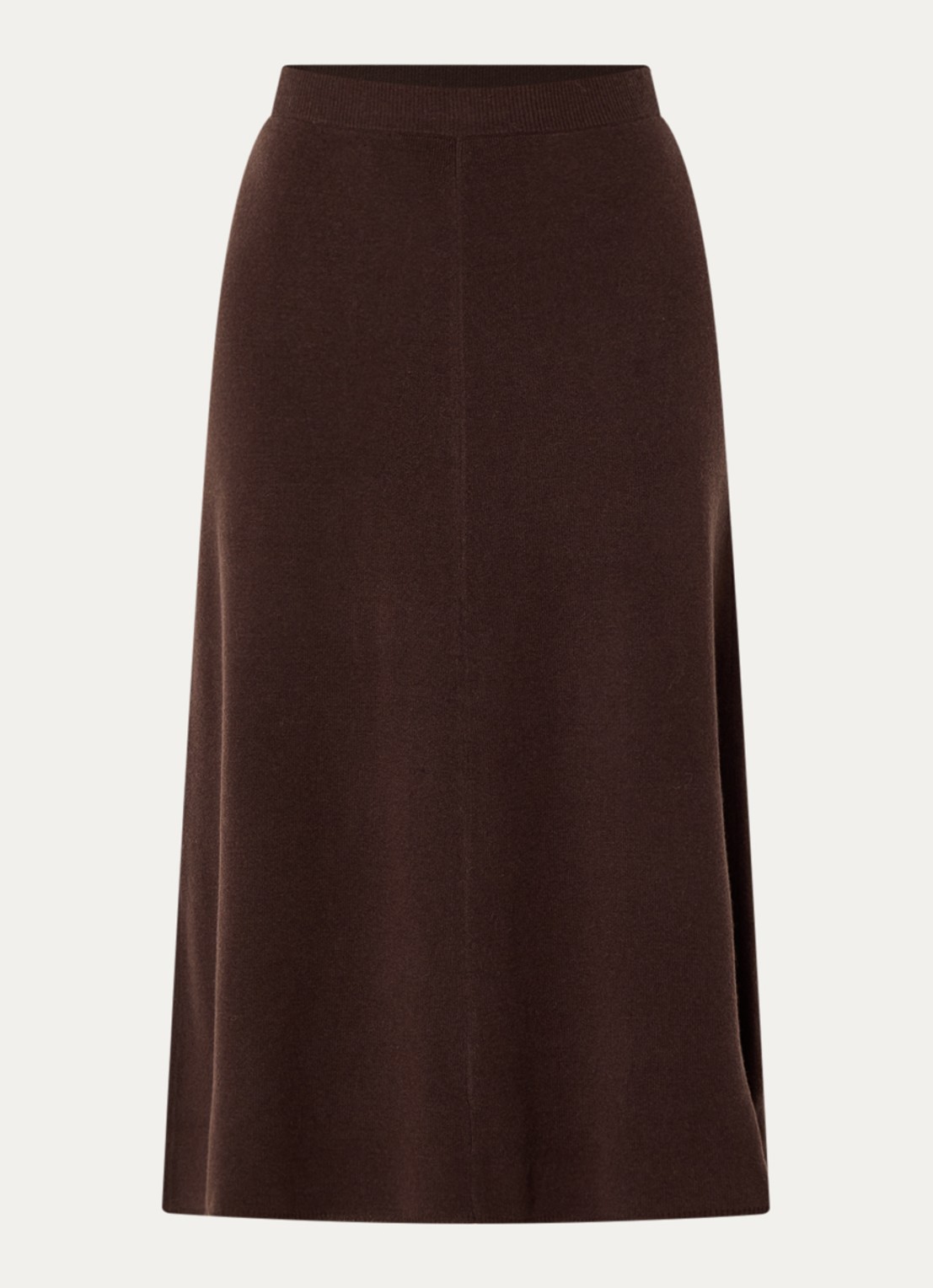 Claudia Sträter Midi rok in kasjmier wolblend - voorkant 3 bruin