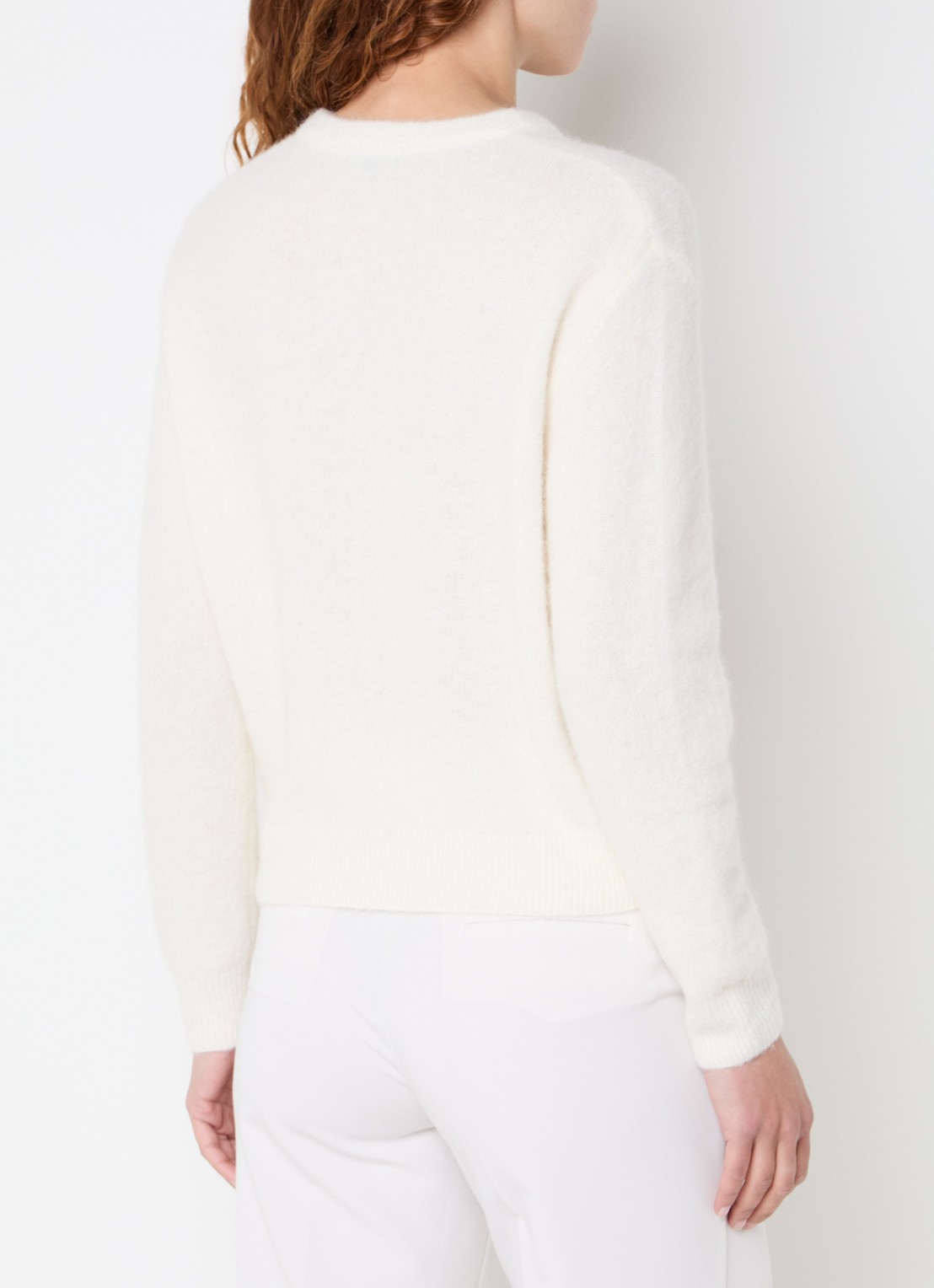 Claudia Sträter Noos fijngebreid vest in alpaca wolblend - achterkant gebroken wit