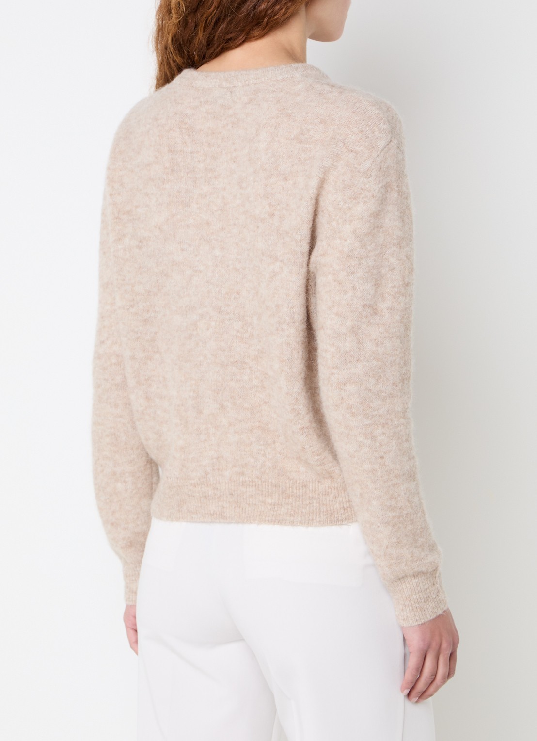 Claudia Sträter Noos fijngebreid vest in alpaca wolblend - achterkant 2 beige