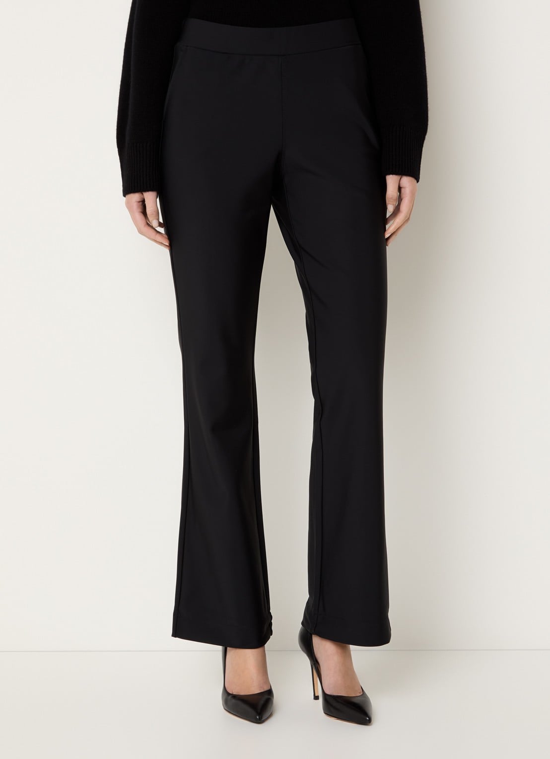 Claudia Sträter Noos high waist flared fit pantalon met steekzakken - detail 2 zwart