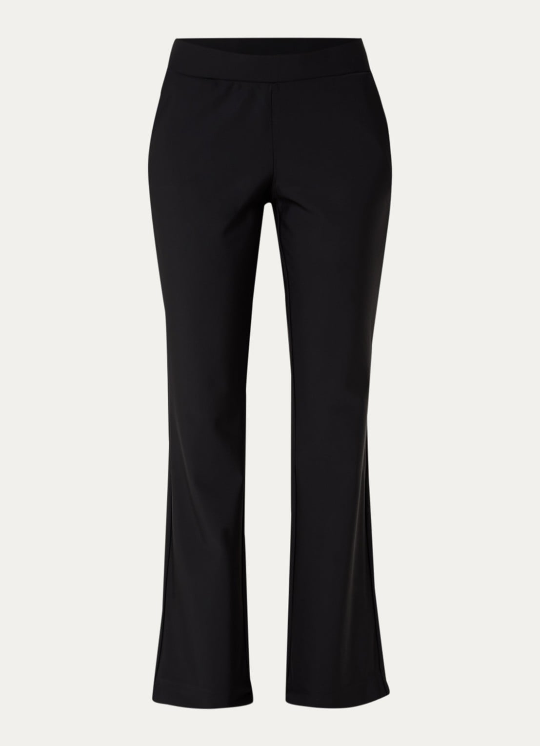 Claudia Sträter Noos high waist flared fit pantalon met steekzakken - voorkant 3 zwart