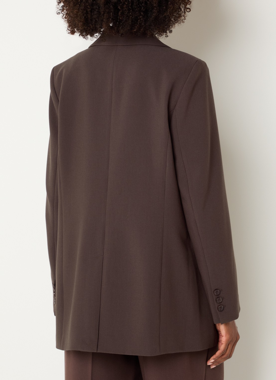 Claudia Sträter Oversized blazer met borstzak - achterkant 2 donkerbruin