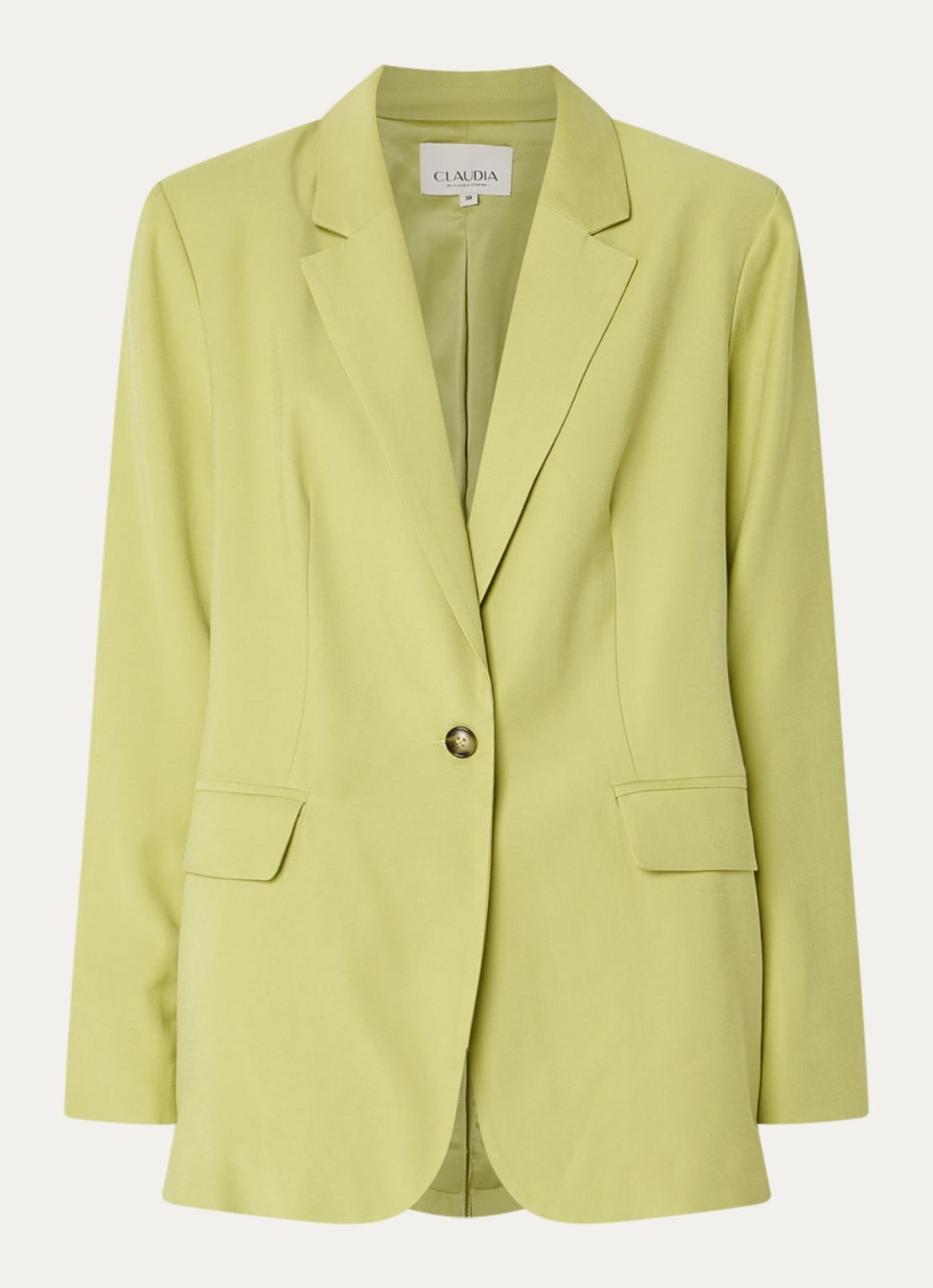 Claudia Sträter Oversized blazer met klepzakken - voorkant 2 lichtgroen