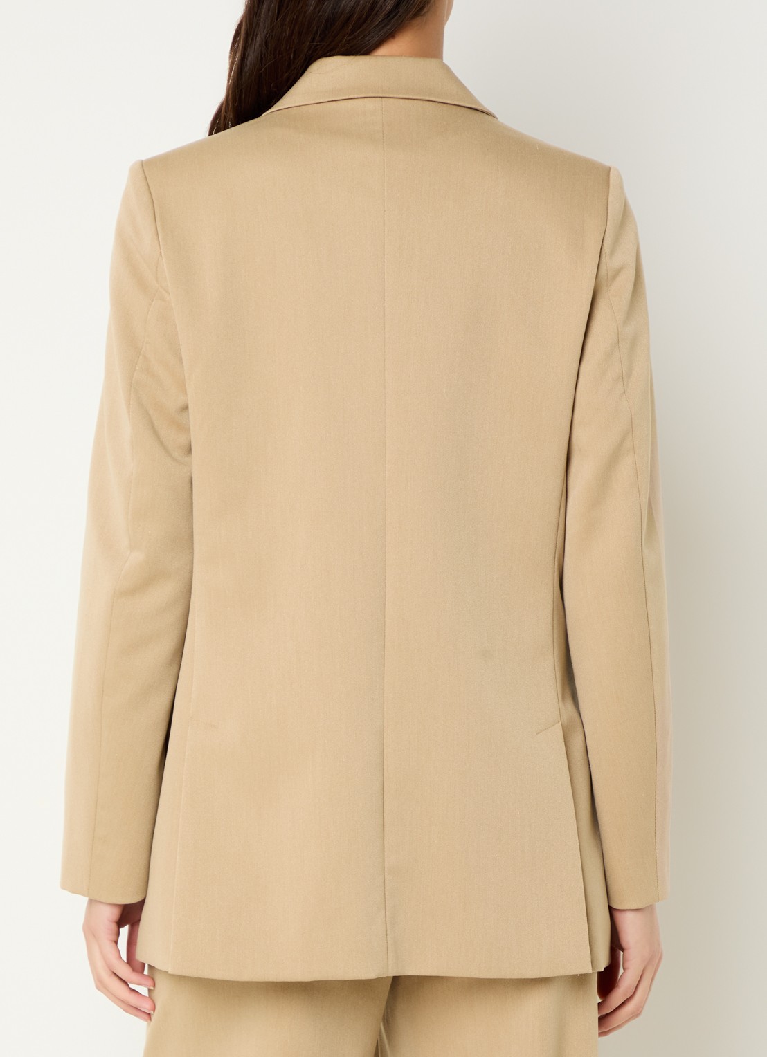 Claudia Sträter Oversized blazer met klepzakken - achterkant beige