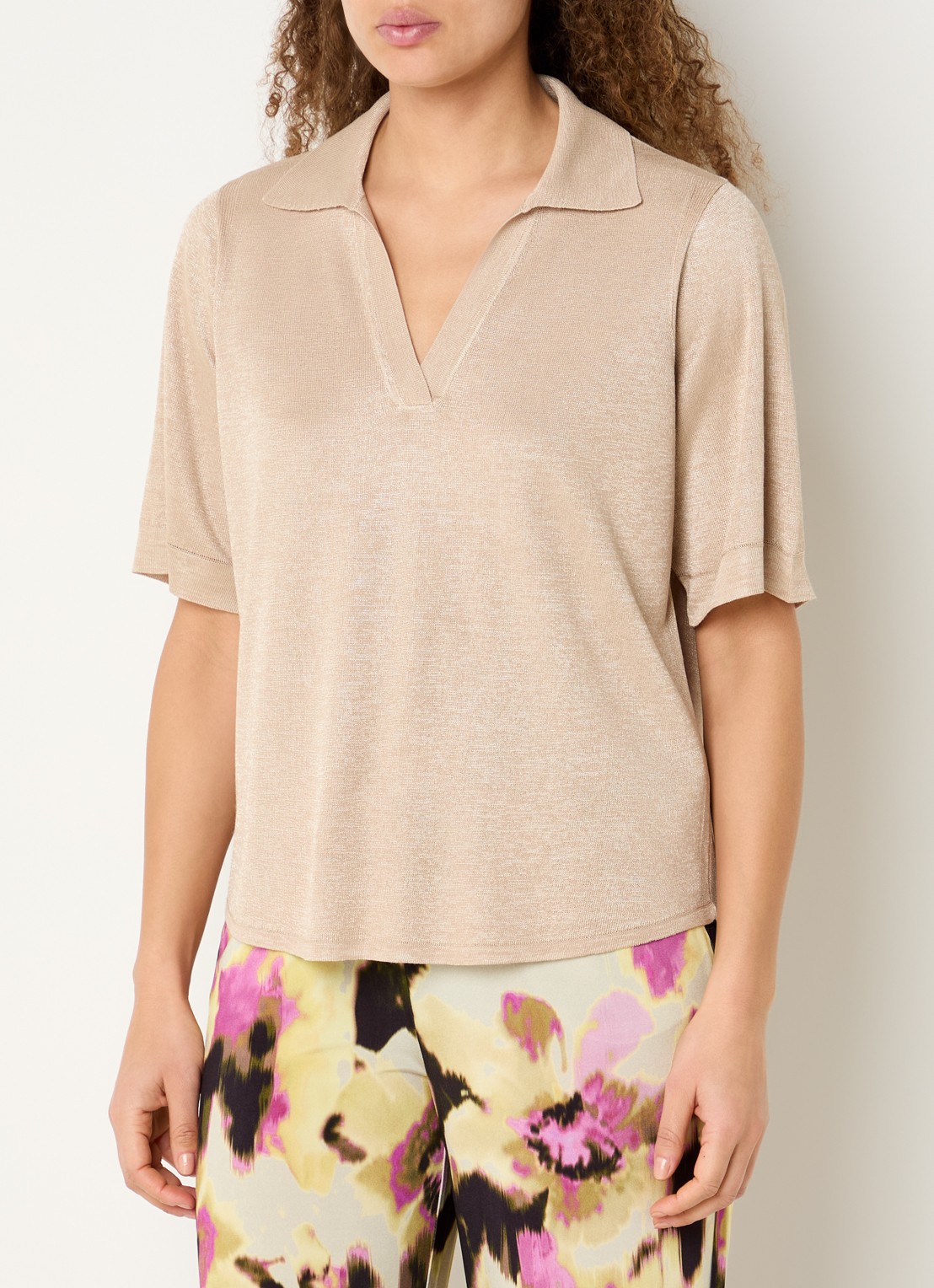 Claudia Sträter Polo met stretch - detail 2 beige
