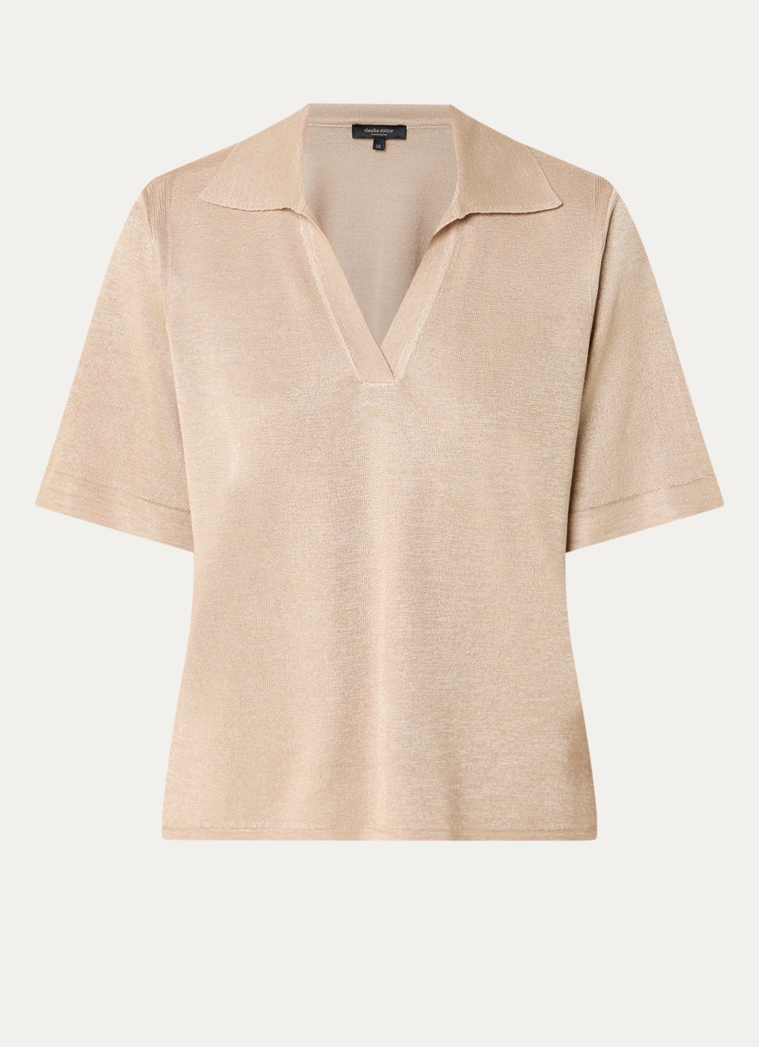 Claudia Sträter Polo met stretch - voorkant 3 beige