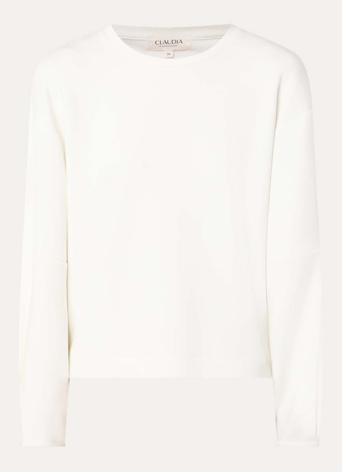 Claudia Sträter Sweater met ronde hals - voorkant creme