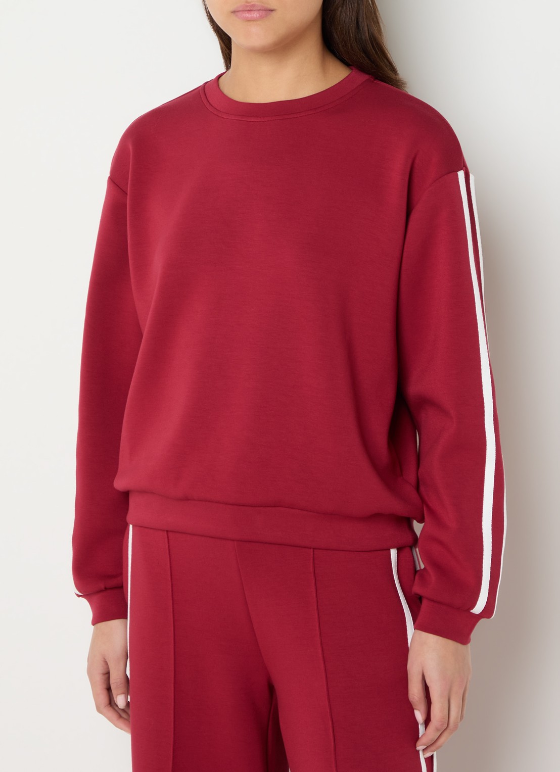 Claudia Sträter Sweater met ronde hals - detail steenrood