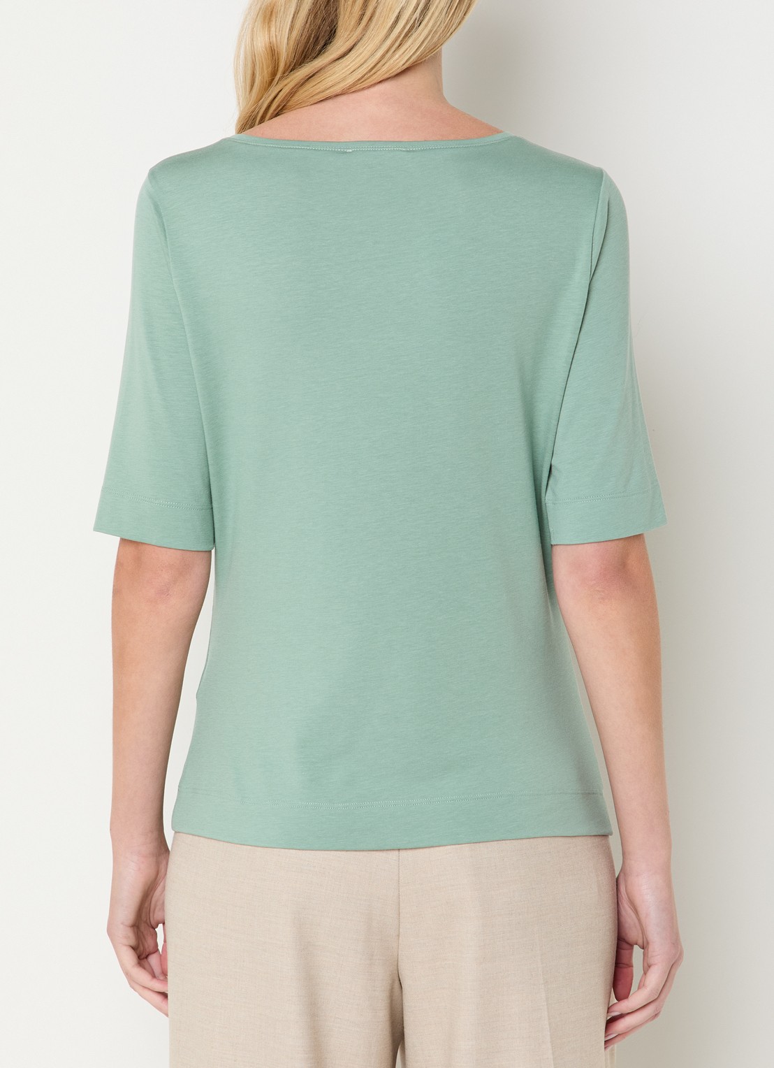 Claudia Sträter T-shirt met boothals - achterkant 4 groen