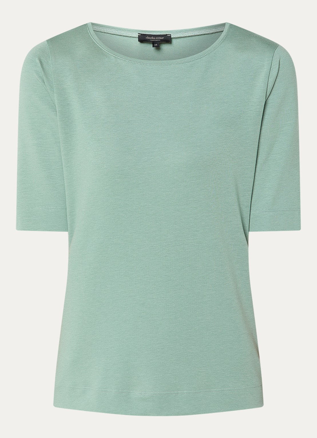 Claudia Sträter T-shirt met boothals - voorkant 2 groen