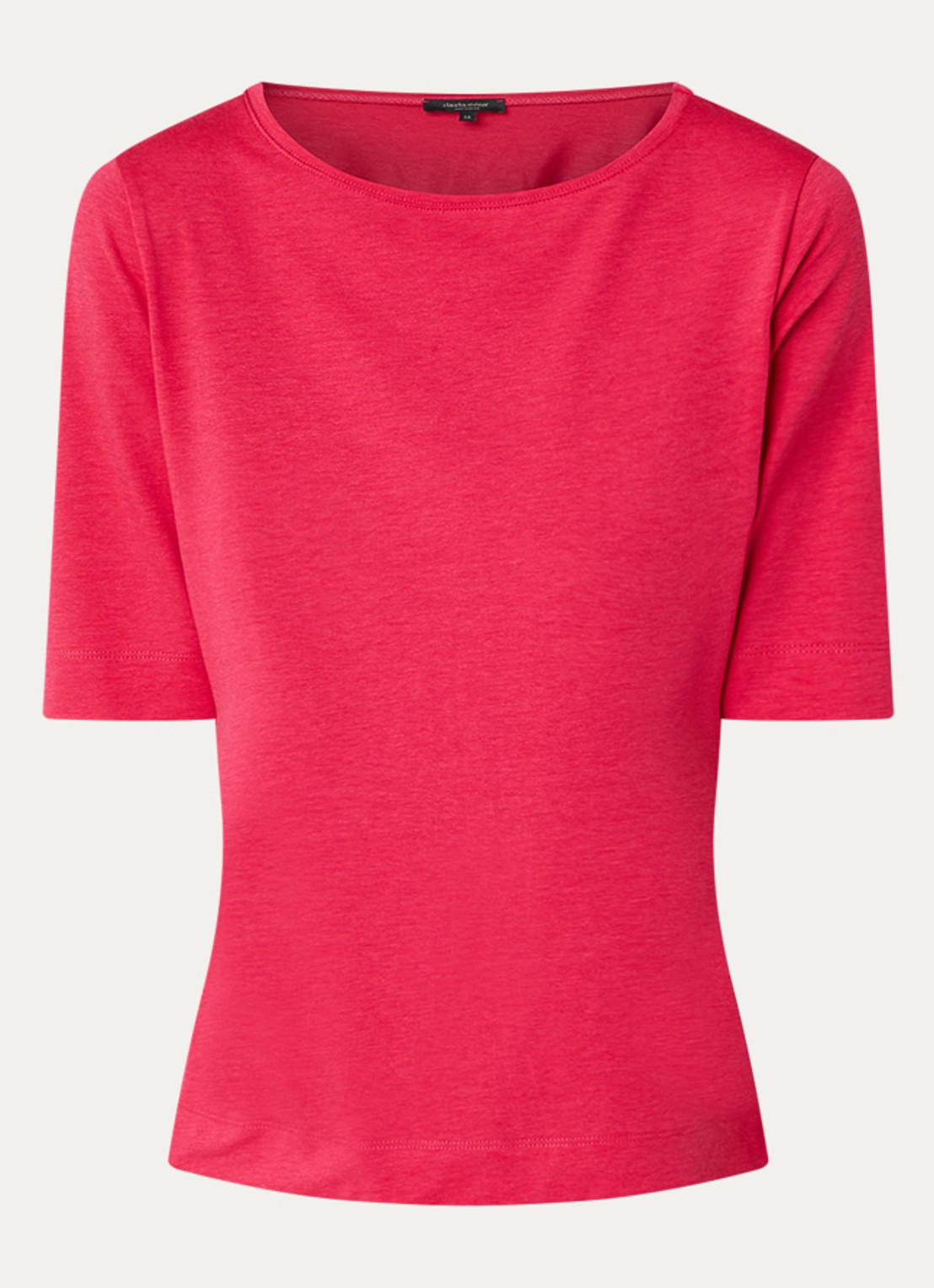 Claudia Sträter T-shirt met boothals - voorkant gebroken wit