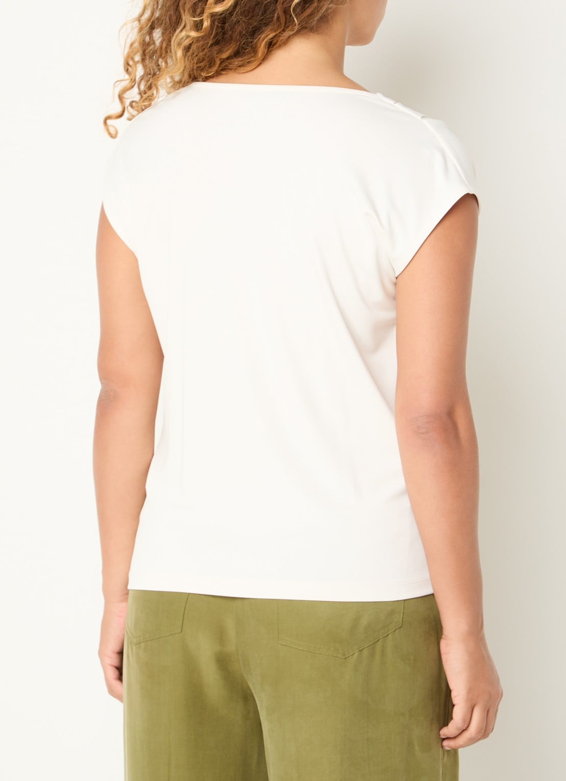 Claudia Sträter T-shirt met ronde hals - achterkant 4 gebroken wit