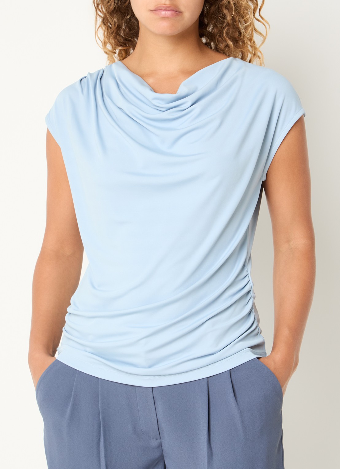 Claudia Sträter T-shirt met ronde hals - detail 3 blauwgrijs