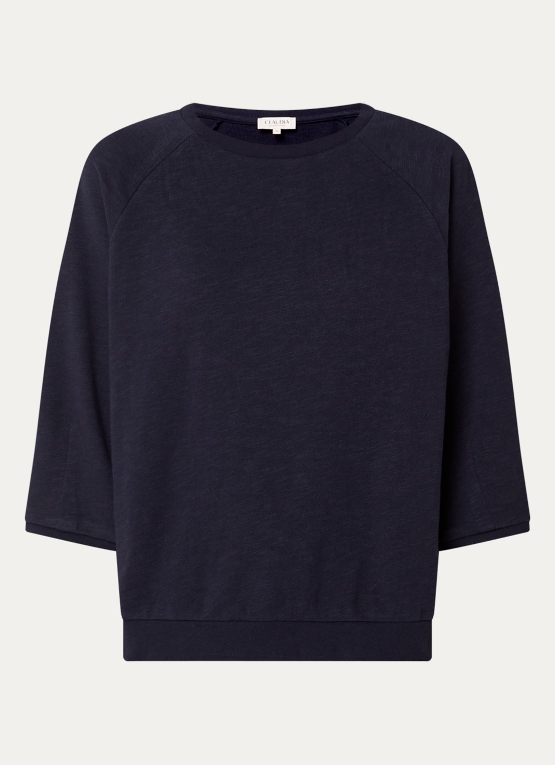 Claudia Sträter T-shirt van jersey met gemêleerd dessin - voorkant donkerblauw