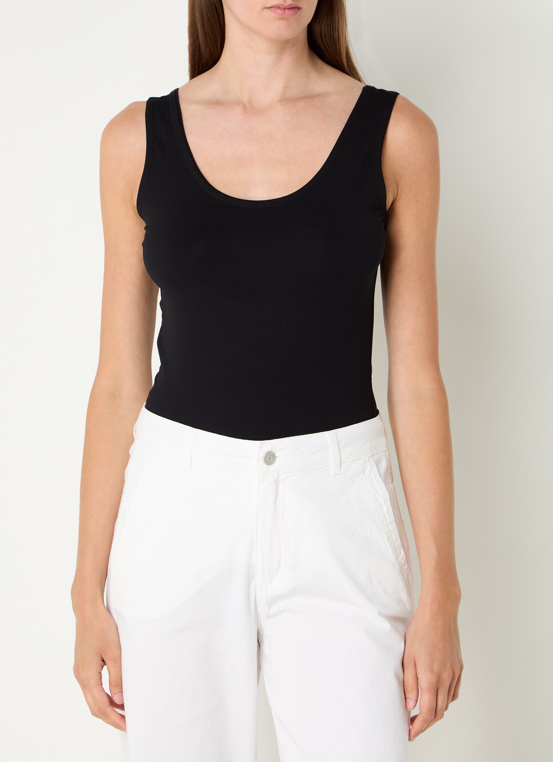 Claudia Sträter Tanktop met ronde hals - detail 4 zwart