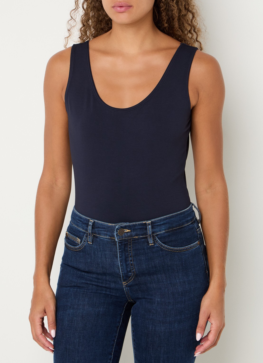 Claudia Sträter Tanktop met ronde hals - detail 3 donkerblauw