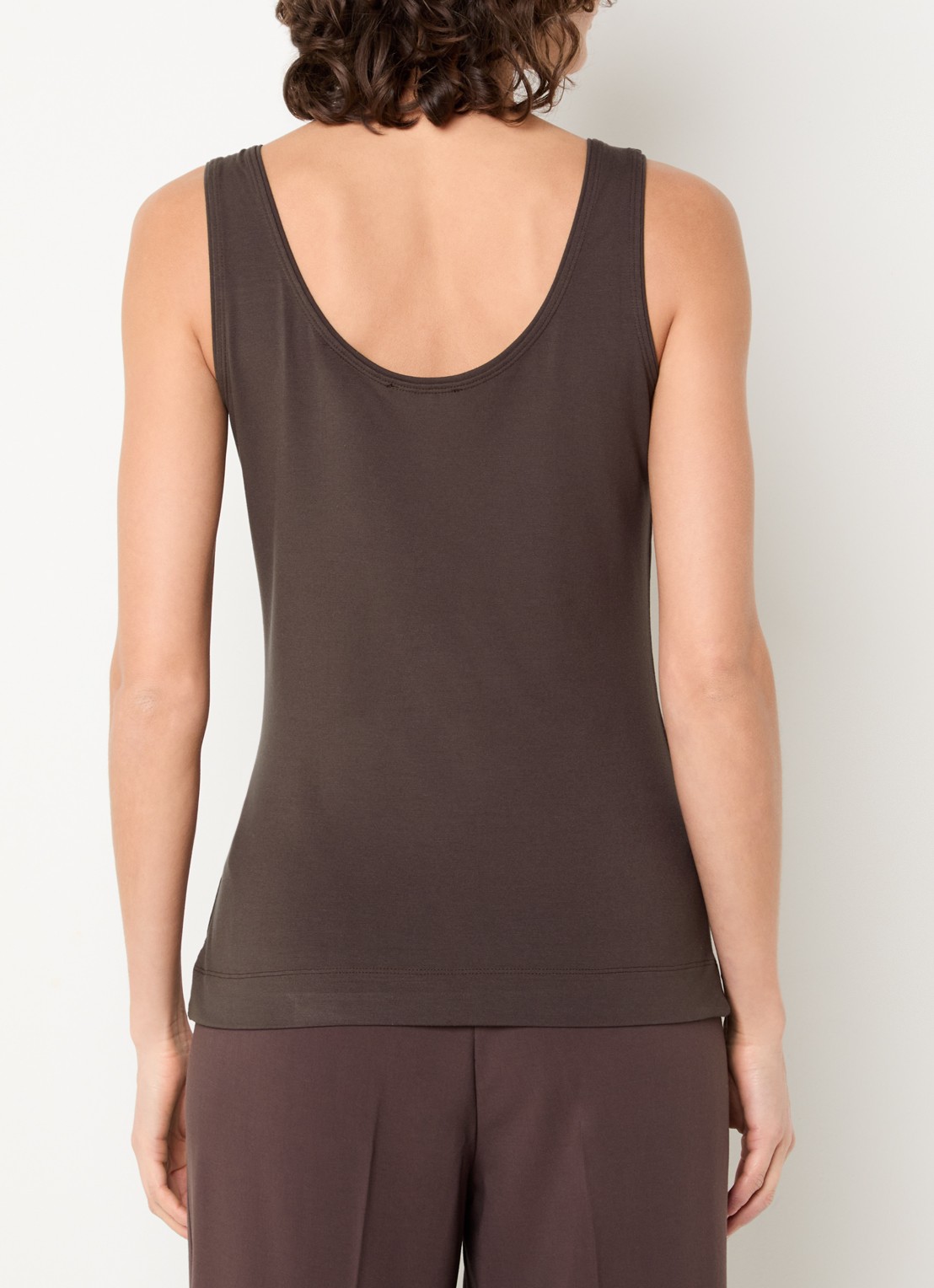 Claudia Sträter Tanktop met ronde hals - achterkant chocoladebruin