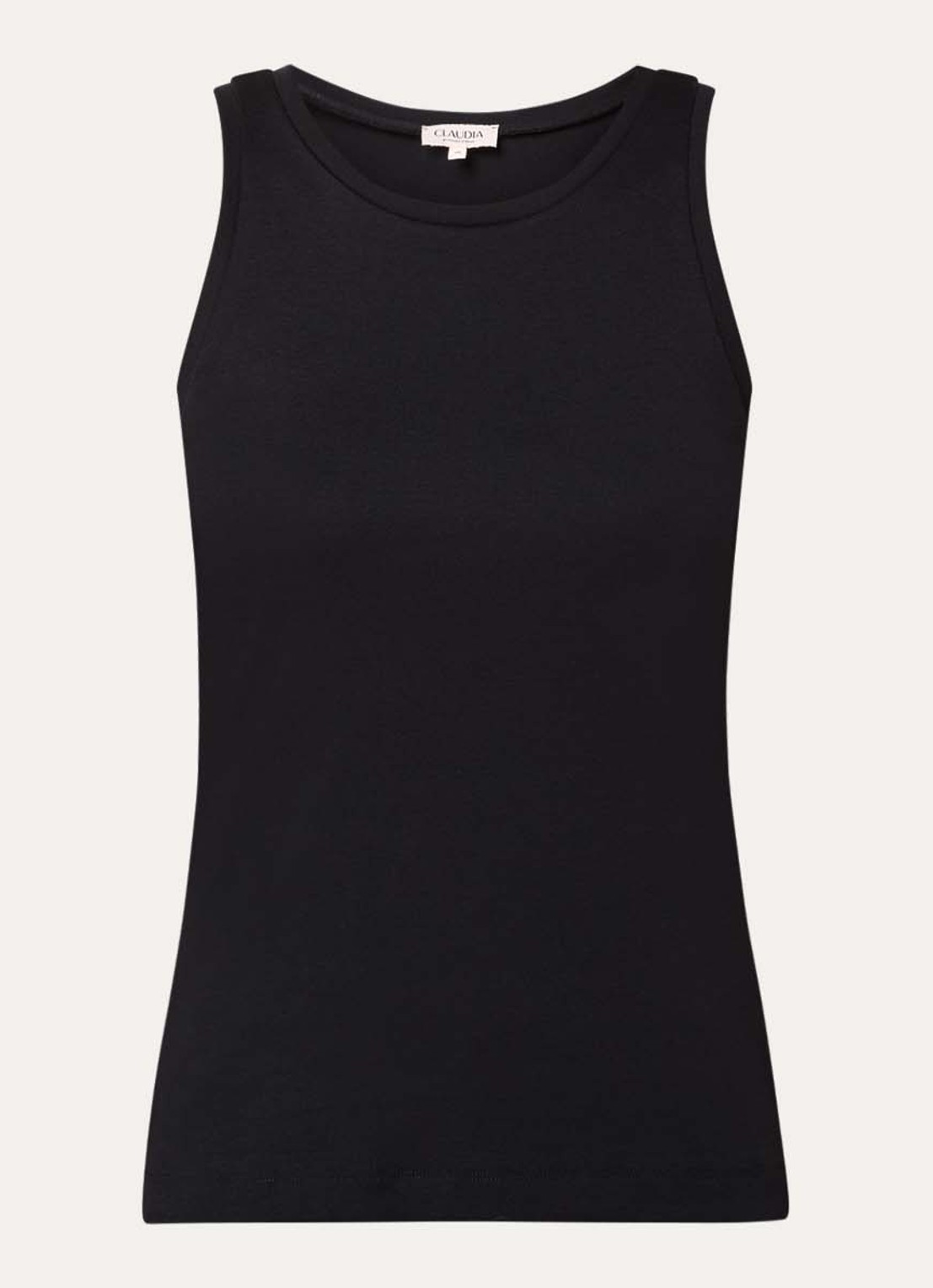 Claudia Sträter Tanktop met ronde hals - voorkant 2 zwart