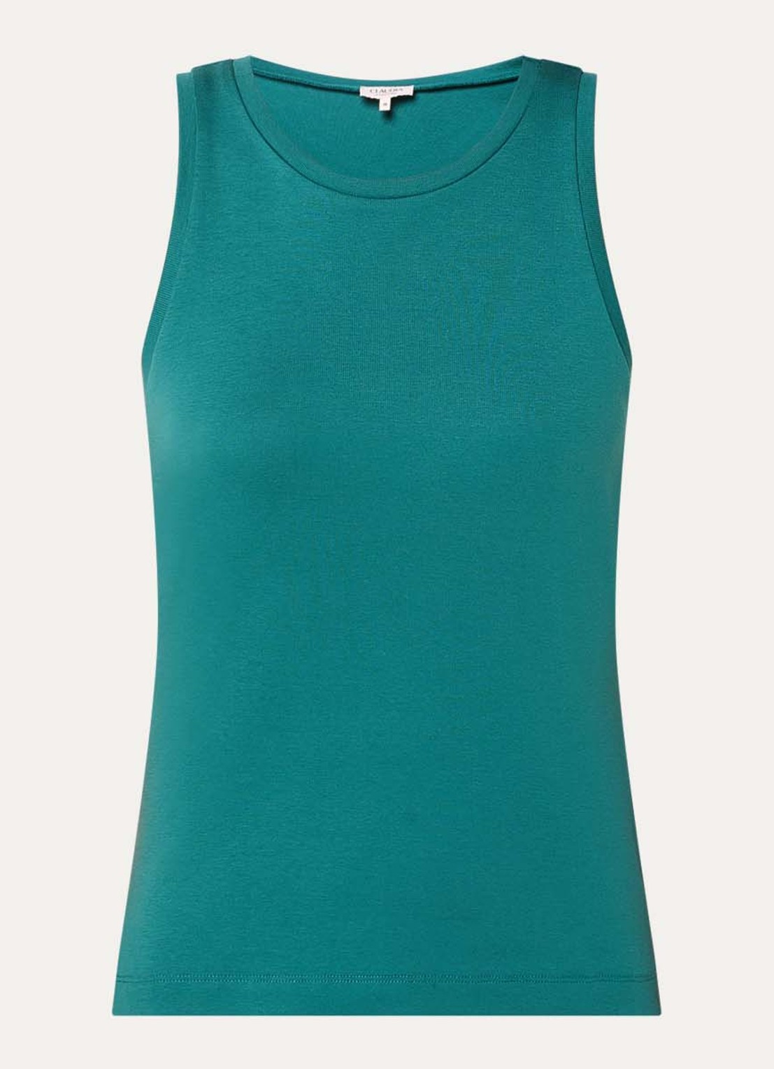 Claudia Sträter Tanktop met ronde hals - voorkant zeegroen