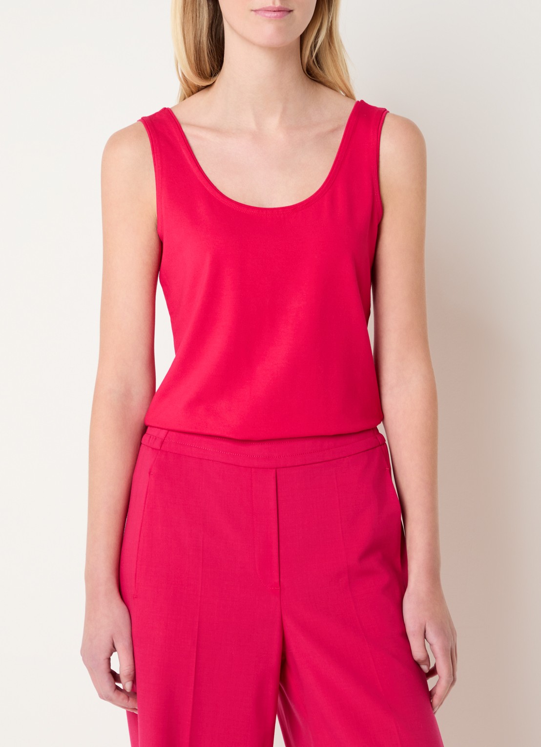 Claudia Sträter Tanktop met ronde hals - detail 2 creme