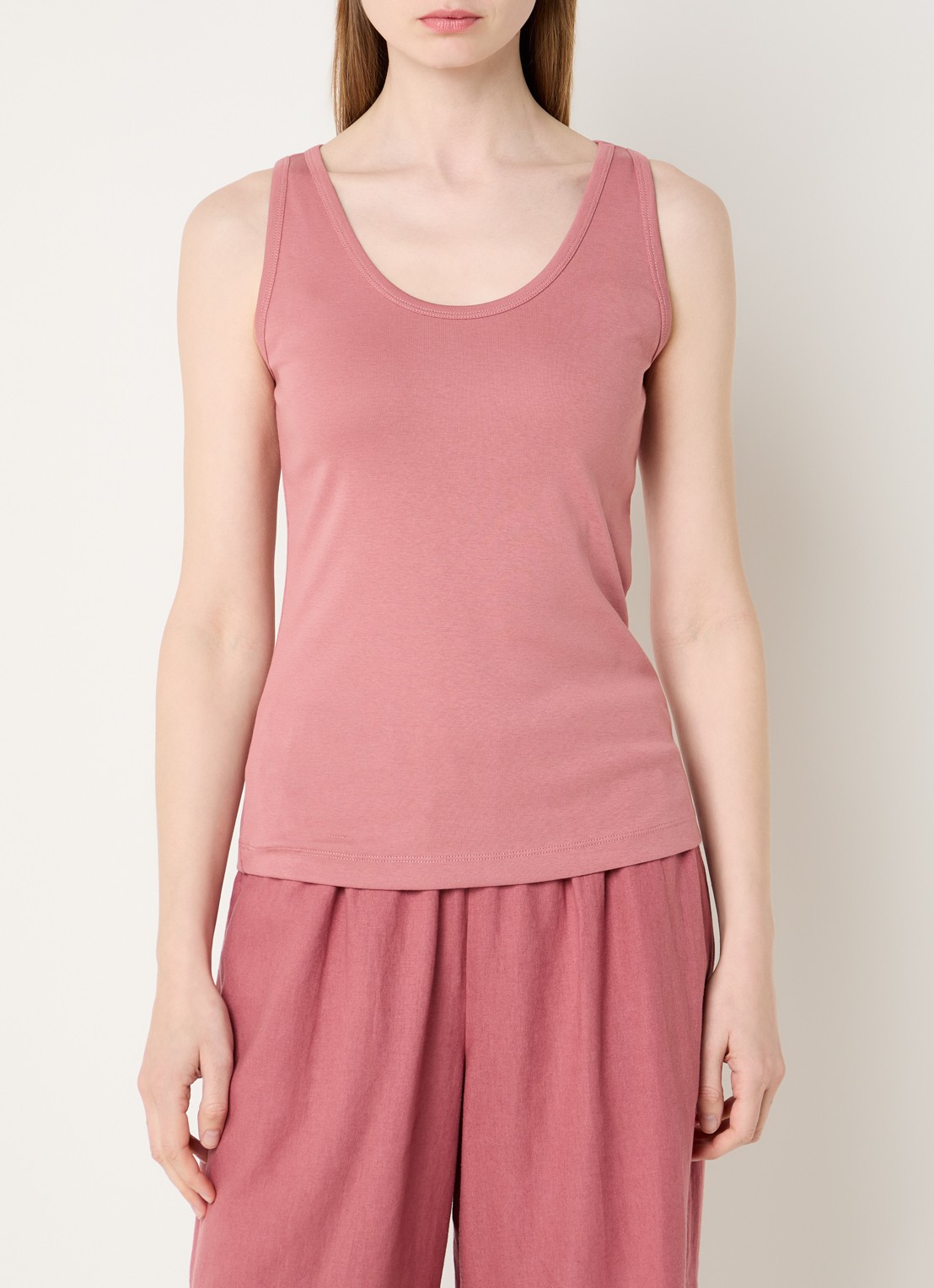 Claudia Sträter Tanktop met ronde hals - detail oudroze