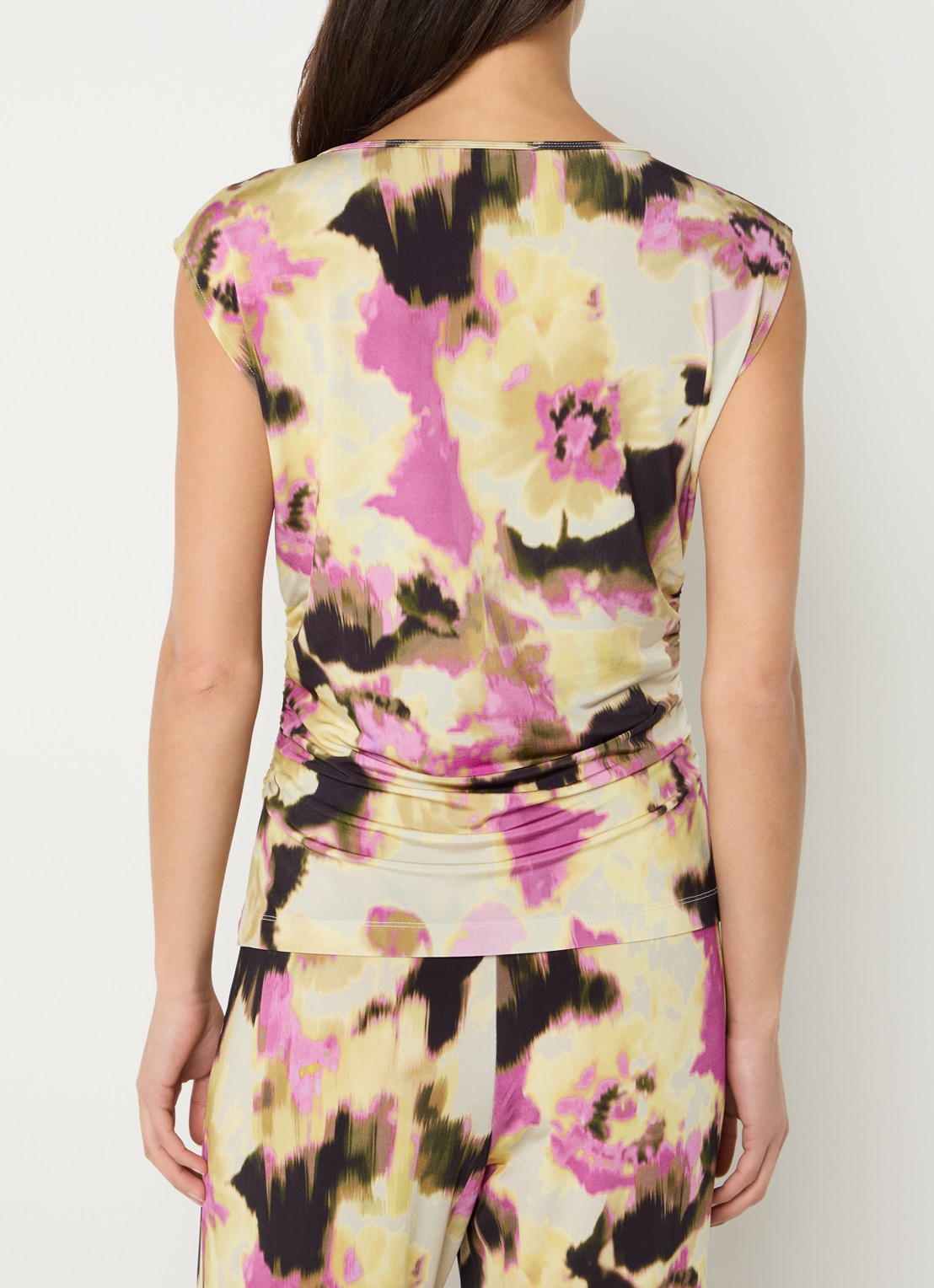Claudia Sträter Top met bloemenprint  - achterkant 4 paars