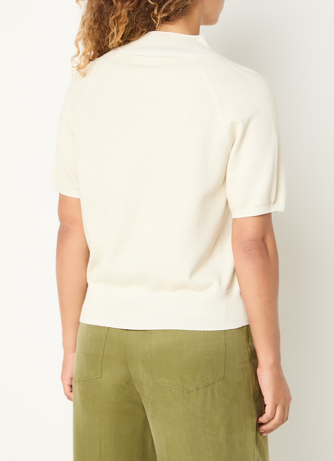 Claudia Sträter Top met metallic finish - achterkant gebroken wit