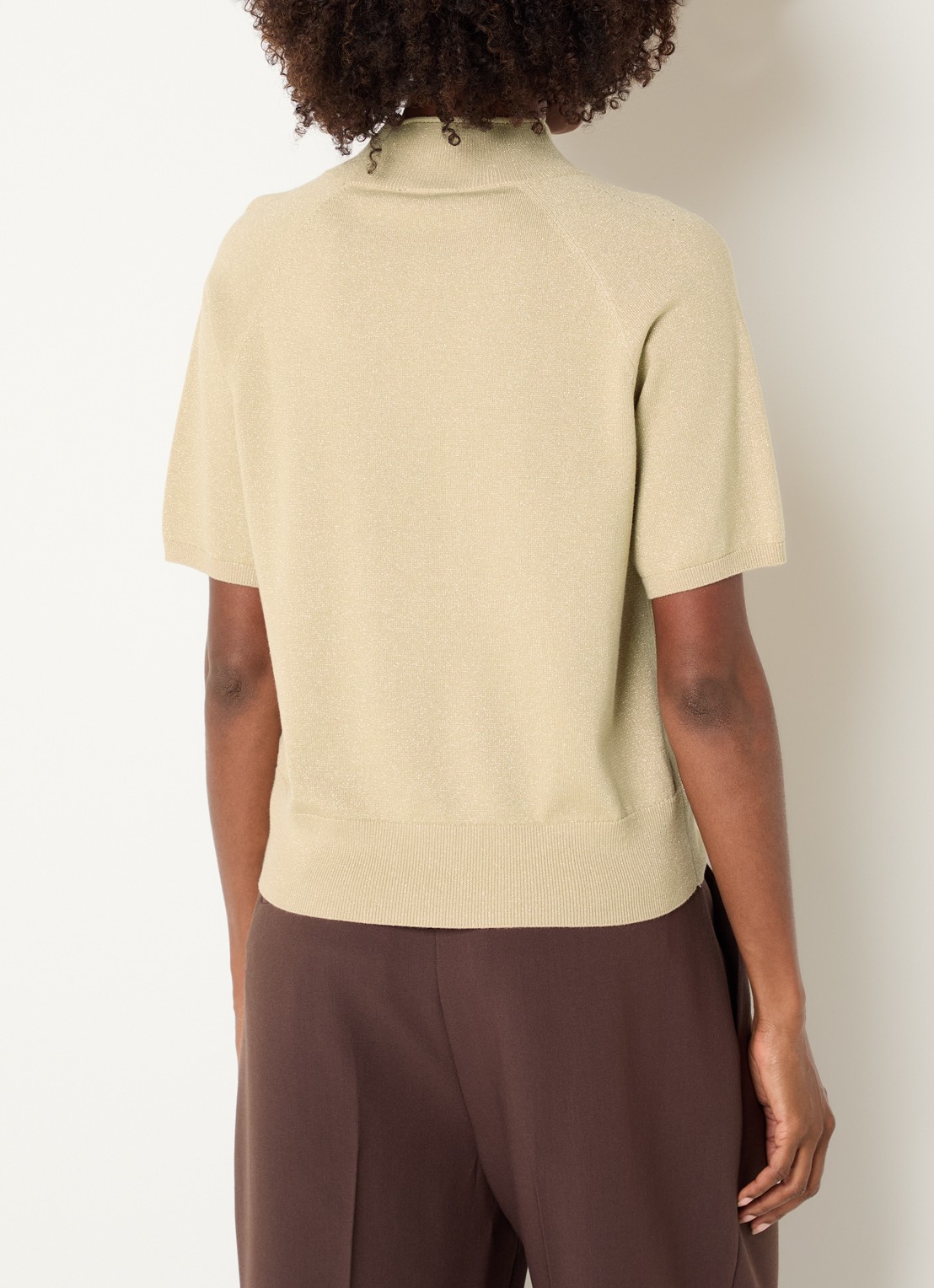 Claudia Sträter Top met metallic finish - achterkant goud