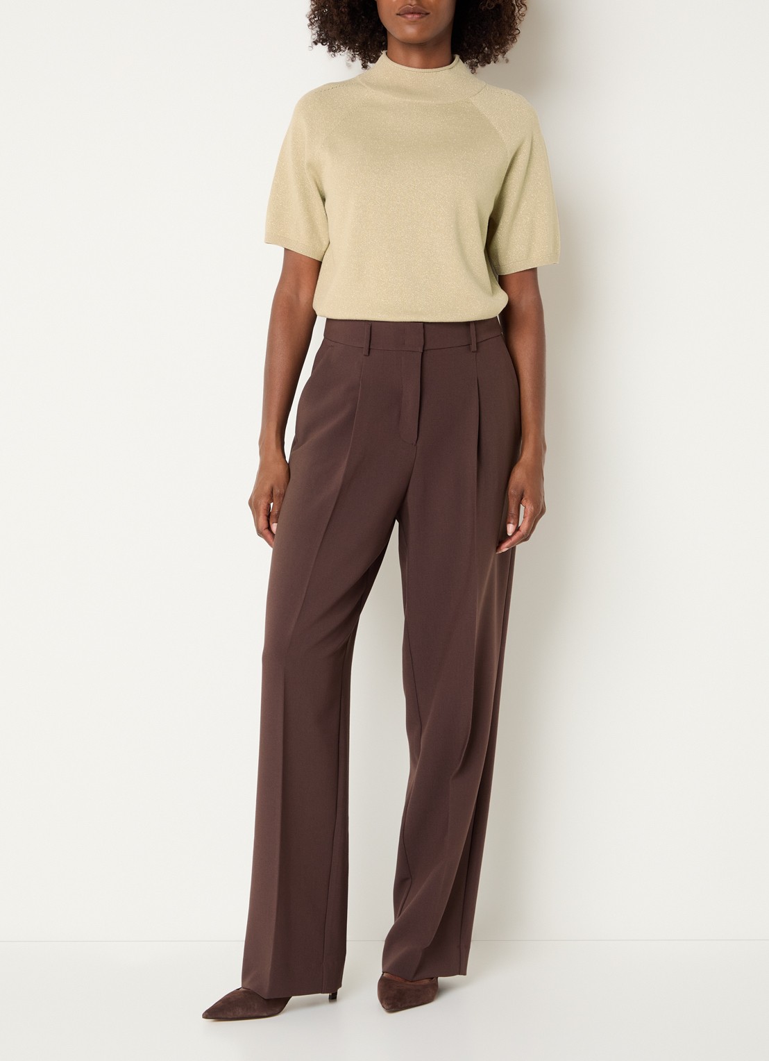 Claudia Sträter Top met metallic finish - voorkant 4 goud
