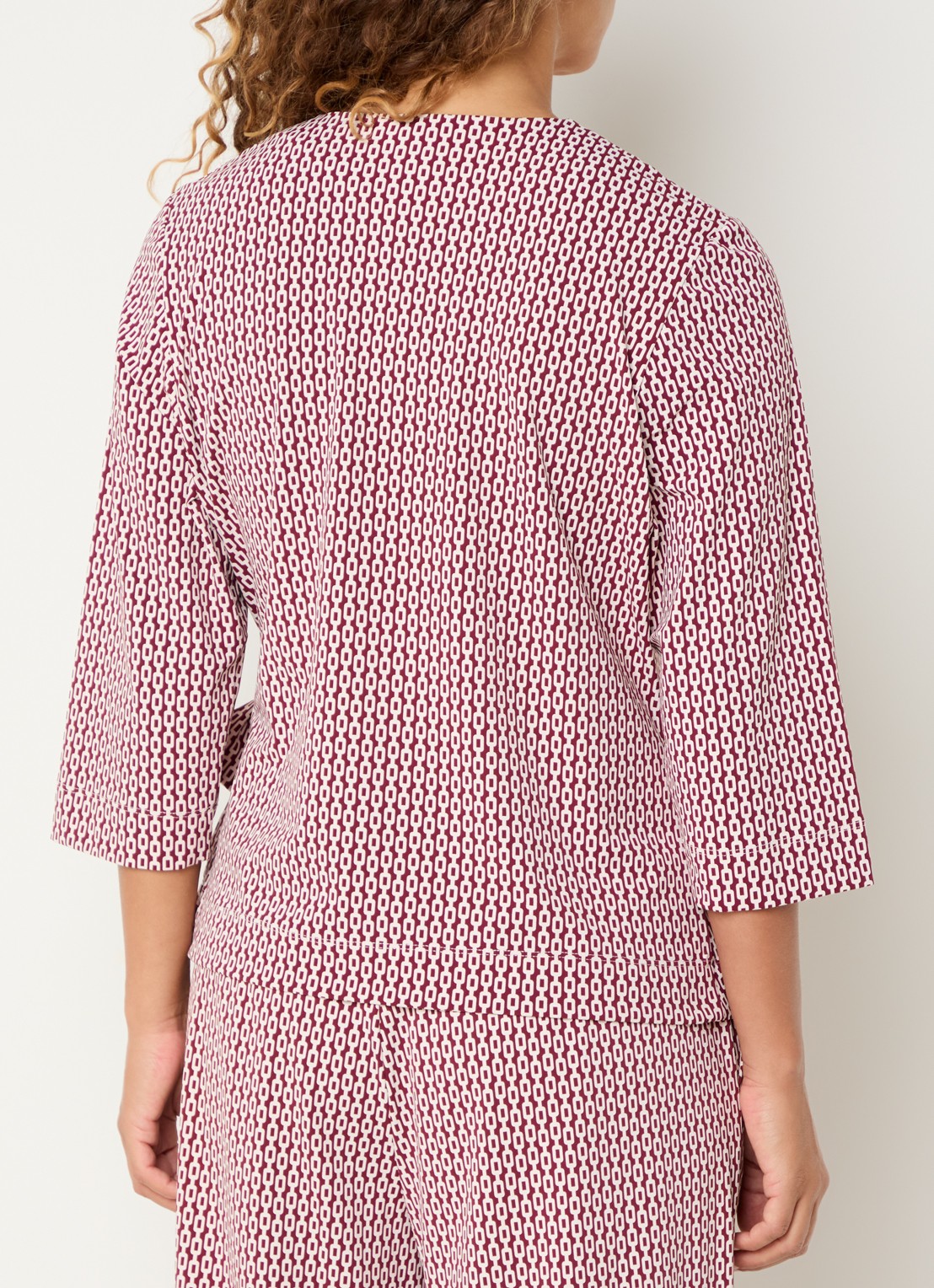 Claudia Sträter Top met print en strikdetail  - achterkant rood