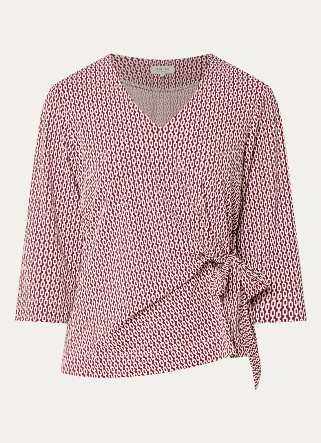Claudia Sträter Top met print en strikdetail  - voorkant 3 rood