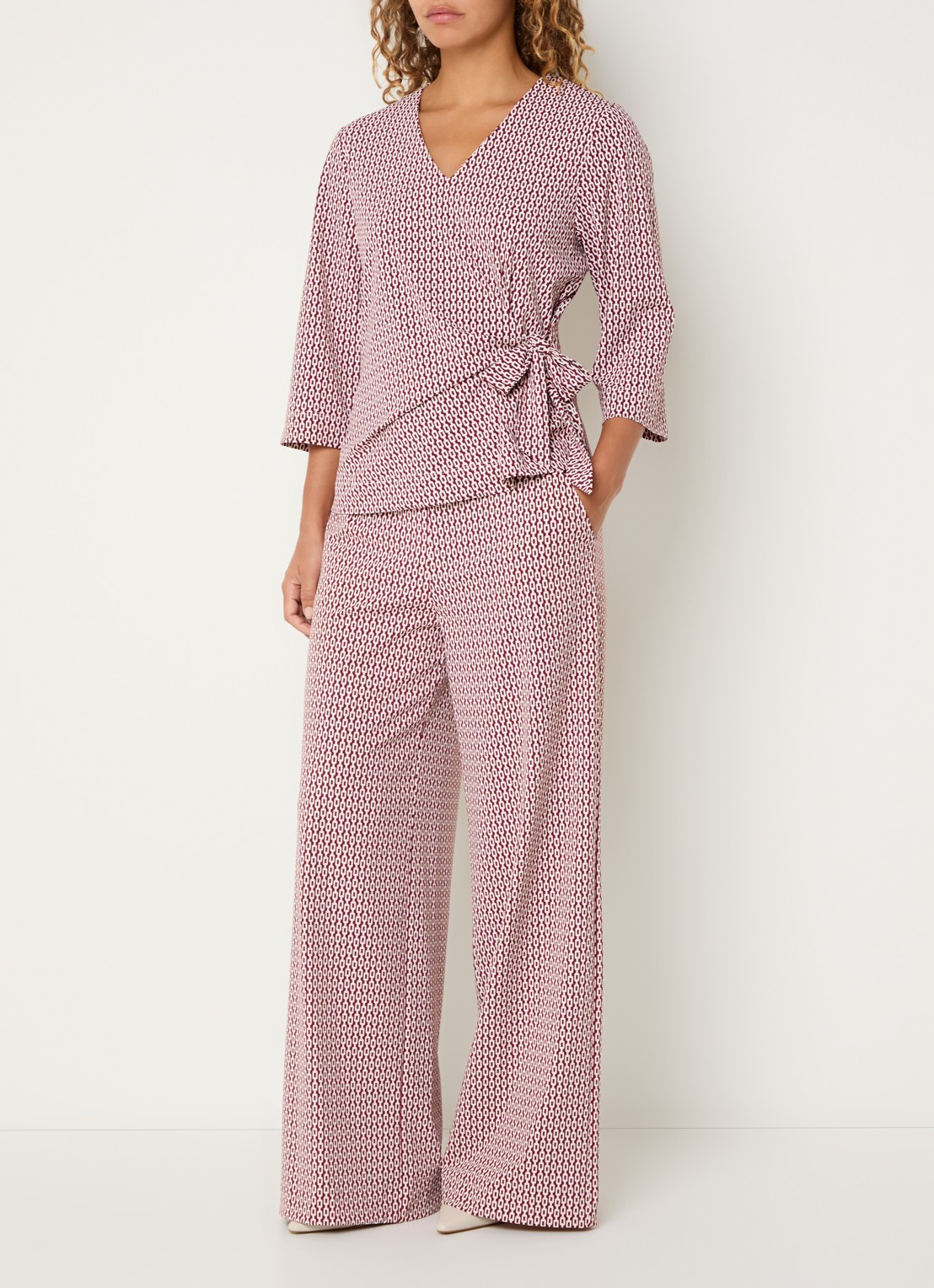 Claudia Sträter Top met print en strikdetail  - voorkant 4 rood