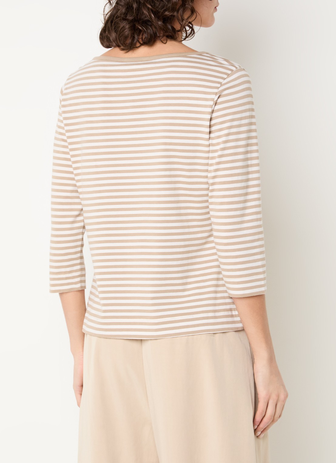 Claudia Sträter Top met streepprint - achterkant 4 khaki