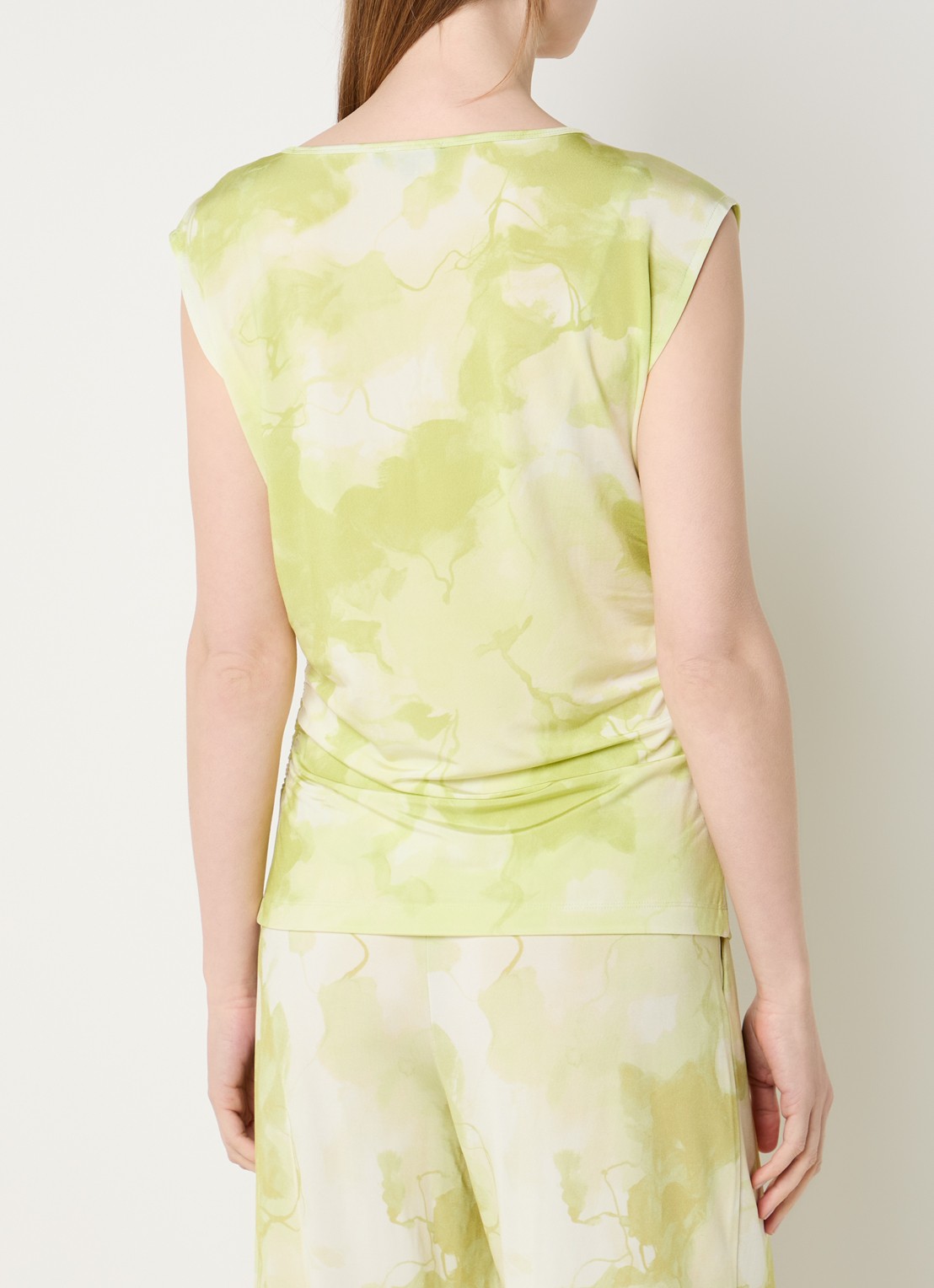 Claudia Sträter Top van jersey met tie-dye print - achterkant neongroen