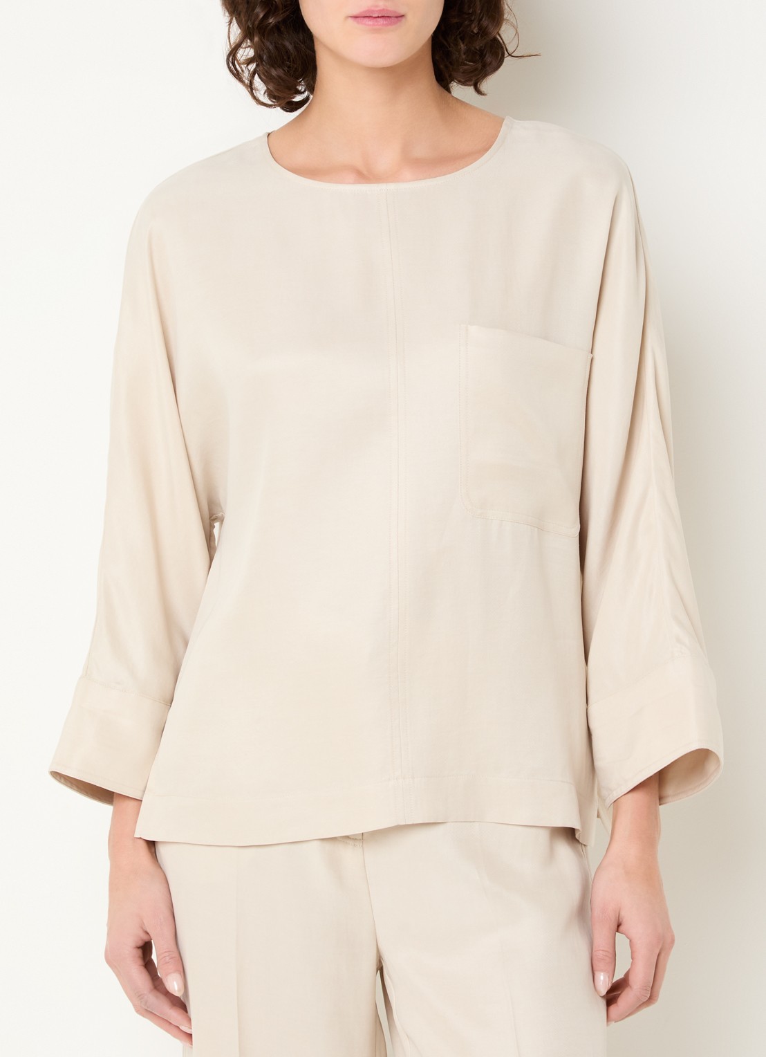 Claudia Sträter Tuniek met borstzak - detail 2 beige