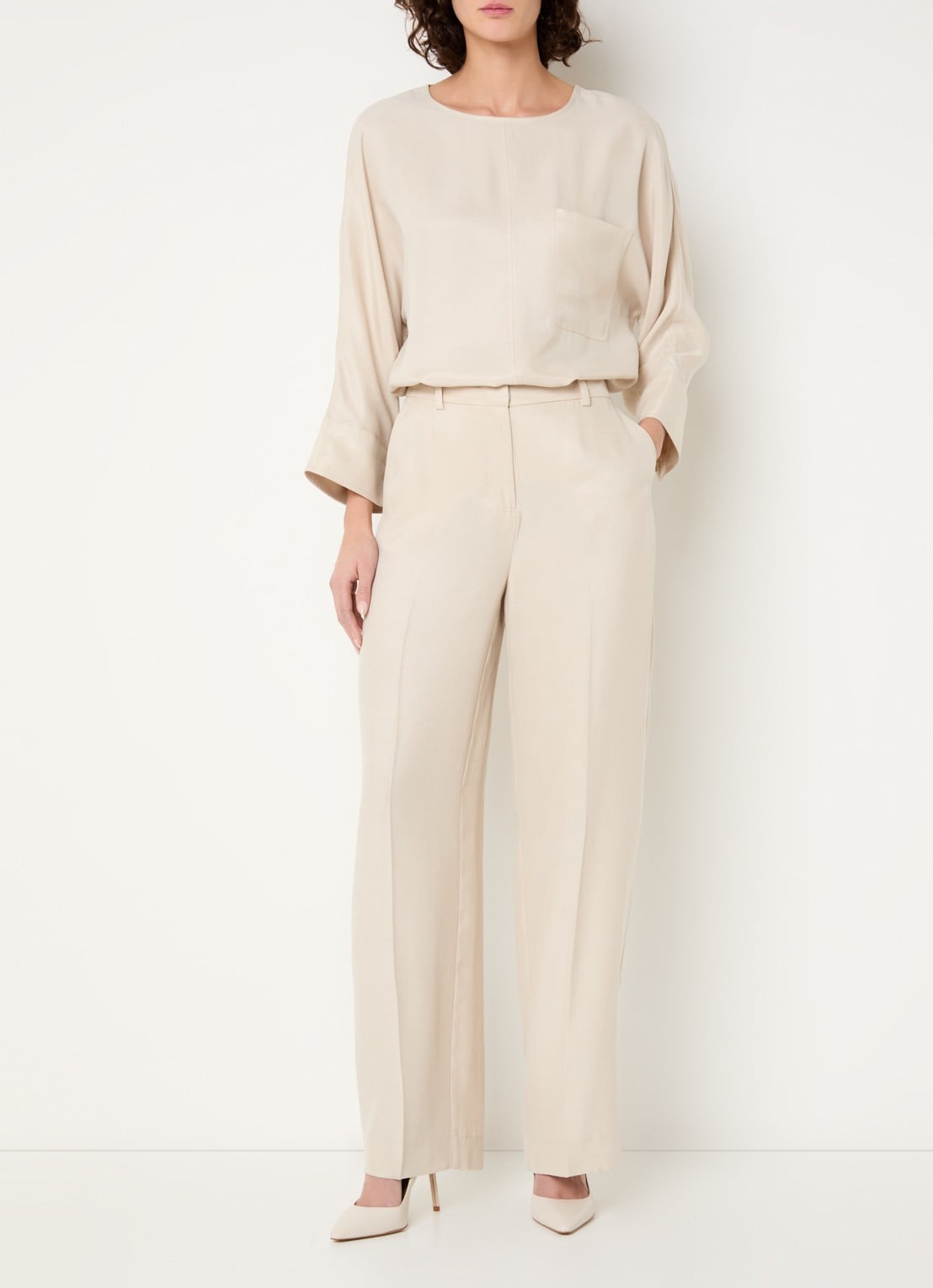Claudia Sträter Tuniek met borstzak - voorkant 4 beige